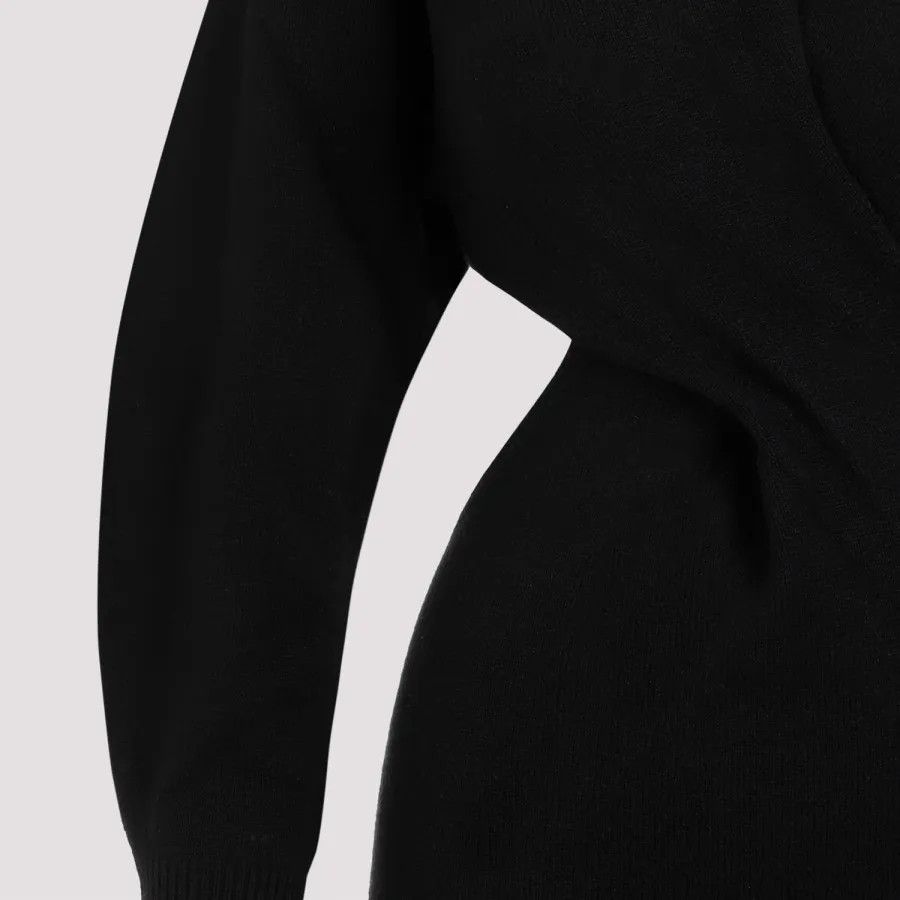 Alexander McQueen o1y0225 Sheath Midi Dress in Black Size S / US 4 / IT 40 - 4 Thumbnail