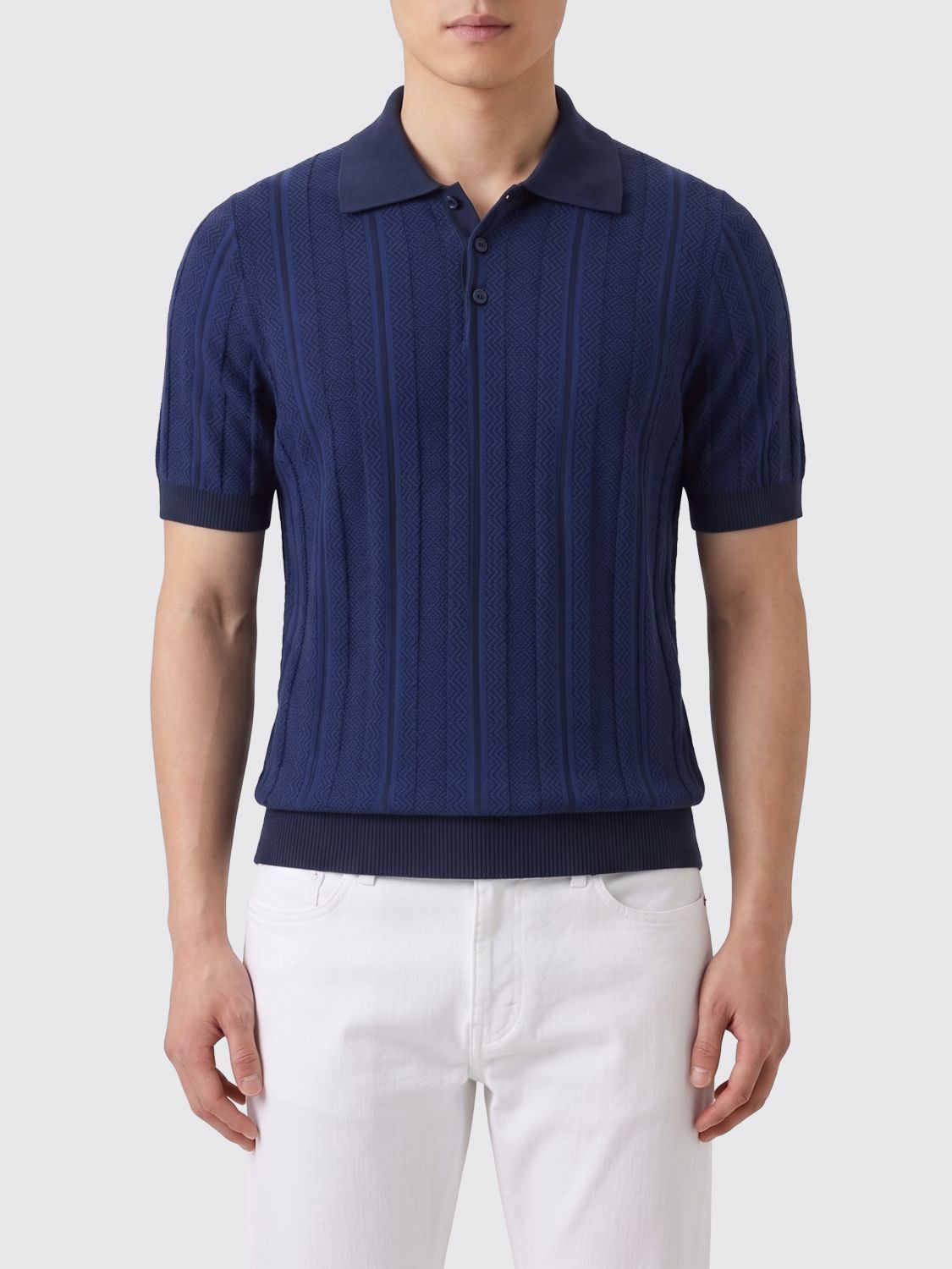 Brunello Cucinelli Brunello Cucinelli Polo Shirt Men Navy Size US M / EU 48-50 / 2 - 1 Thumbnail