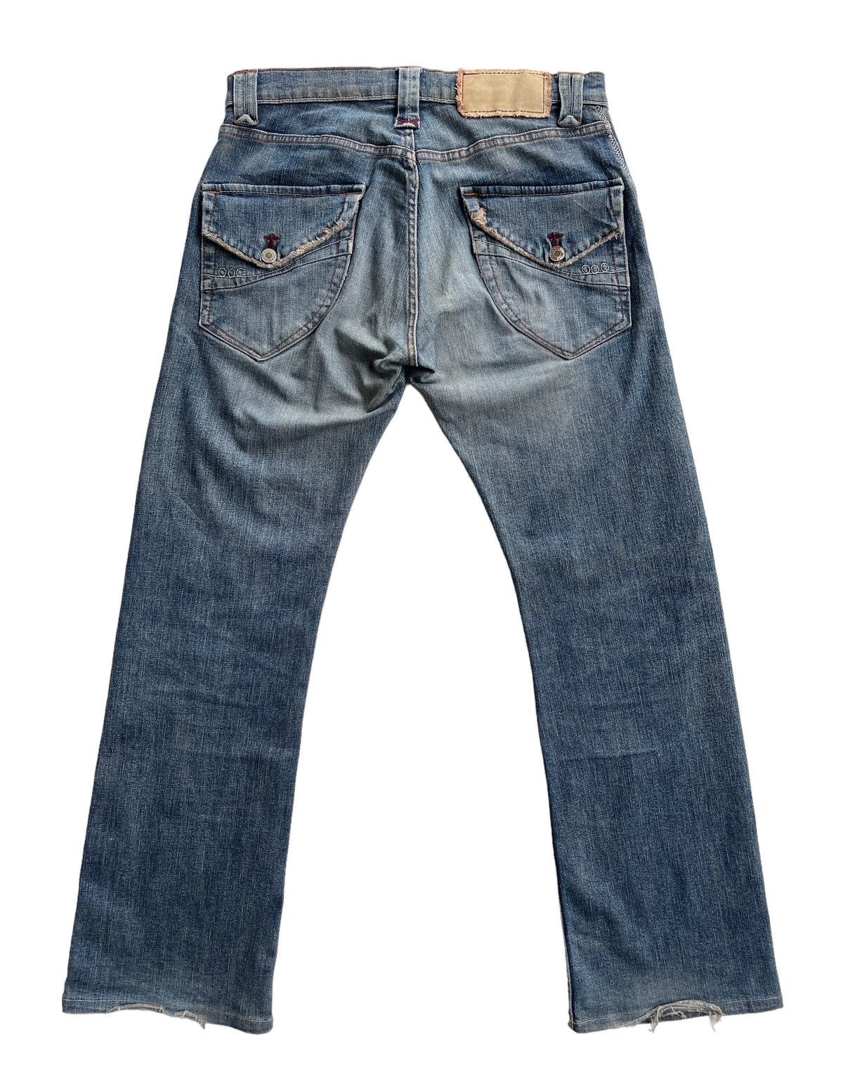 Japanese Brand Vintage Blue Way Flare Distressed Denim Size US 31 - 2 Thumbnail