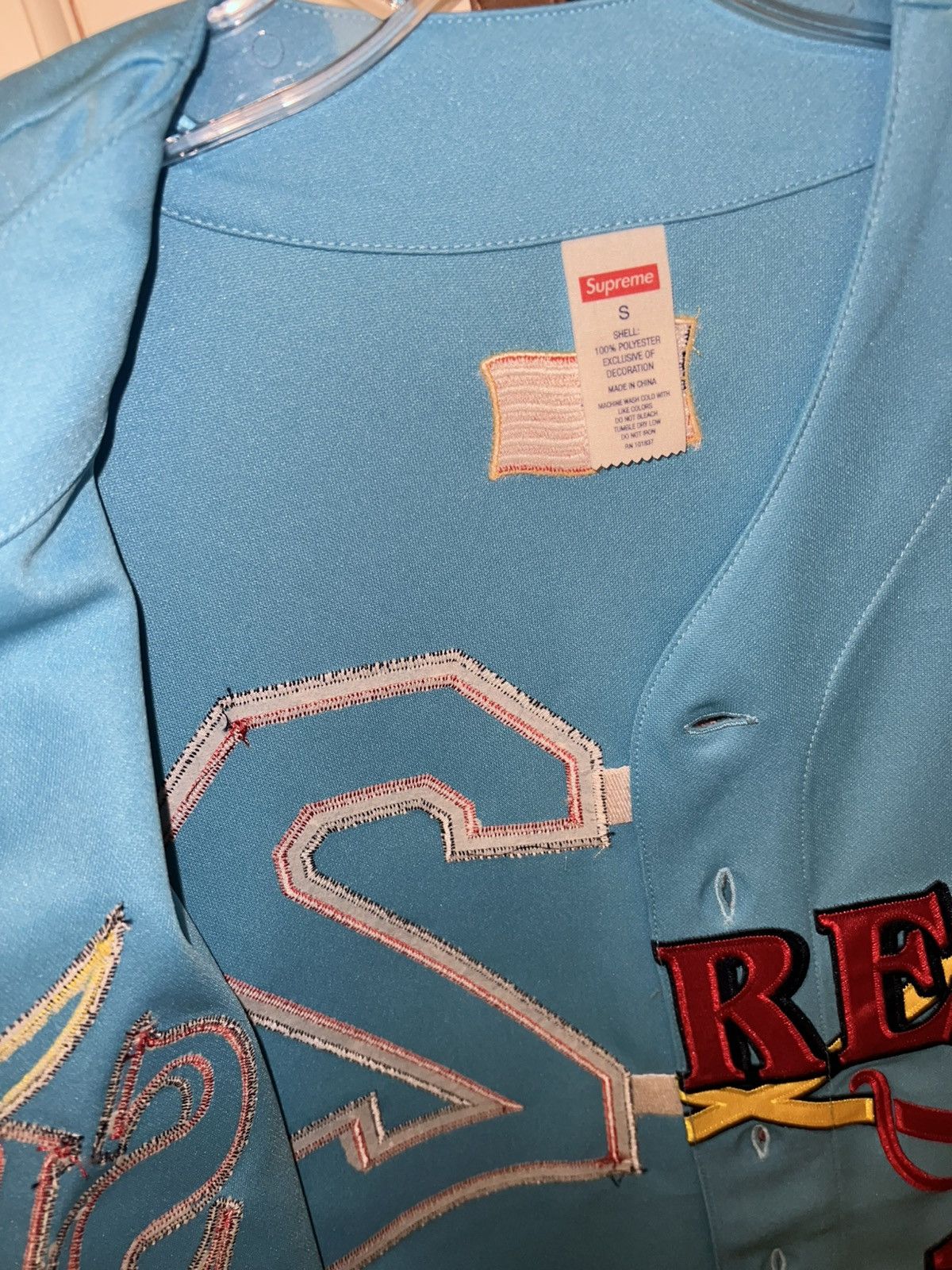 Supreme Supreme Swords Baseball Jersey (FW ‘25 - Blue) Size US S / EU 44-46 / 1 - 11 Thumbnail