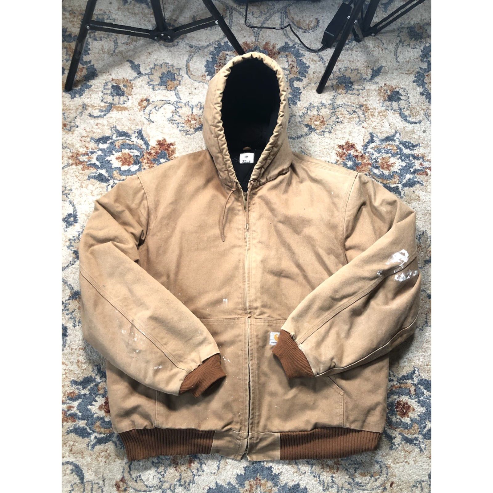 Carhartt VINTAGE Carhartt Jacket 2XL Brown Hooded Canvas Workwear Mens Bomber 90s USA Logo Zipper Size US XXL / EU 58 / 5 - 2 Thumbnail