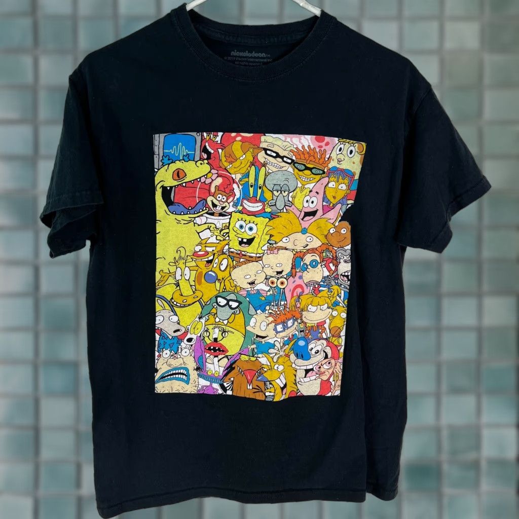 Nickelodeon Nickelodeon All Characters Cartoon Sponge Bob Mens Black Graphic T Shirt Size M Size US M / EU 48-50 / 2 - 1 Thumbnail