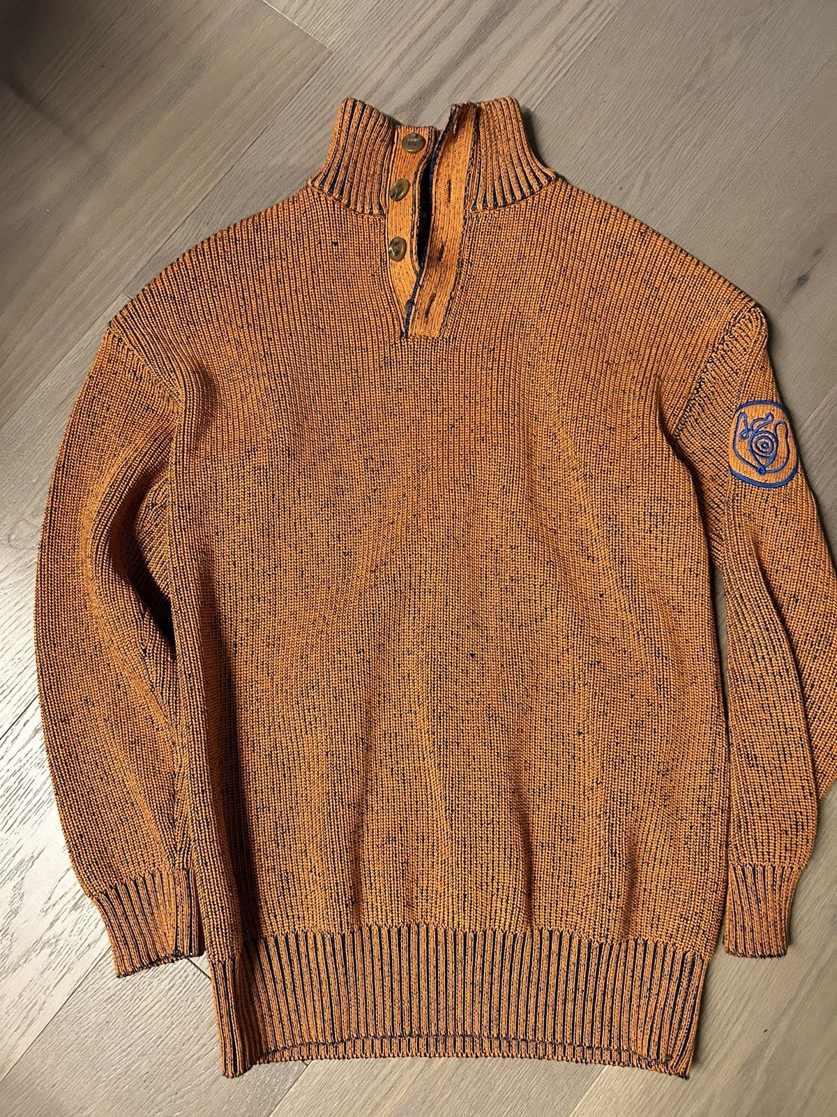 image of Loewe Melange Patch Sweater in Orange, Men's (Size Small)