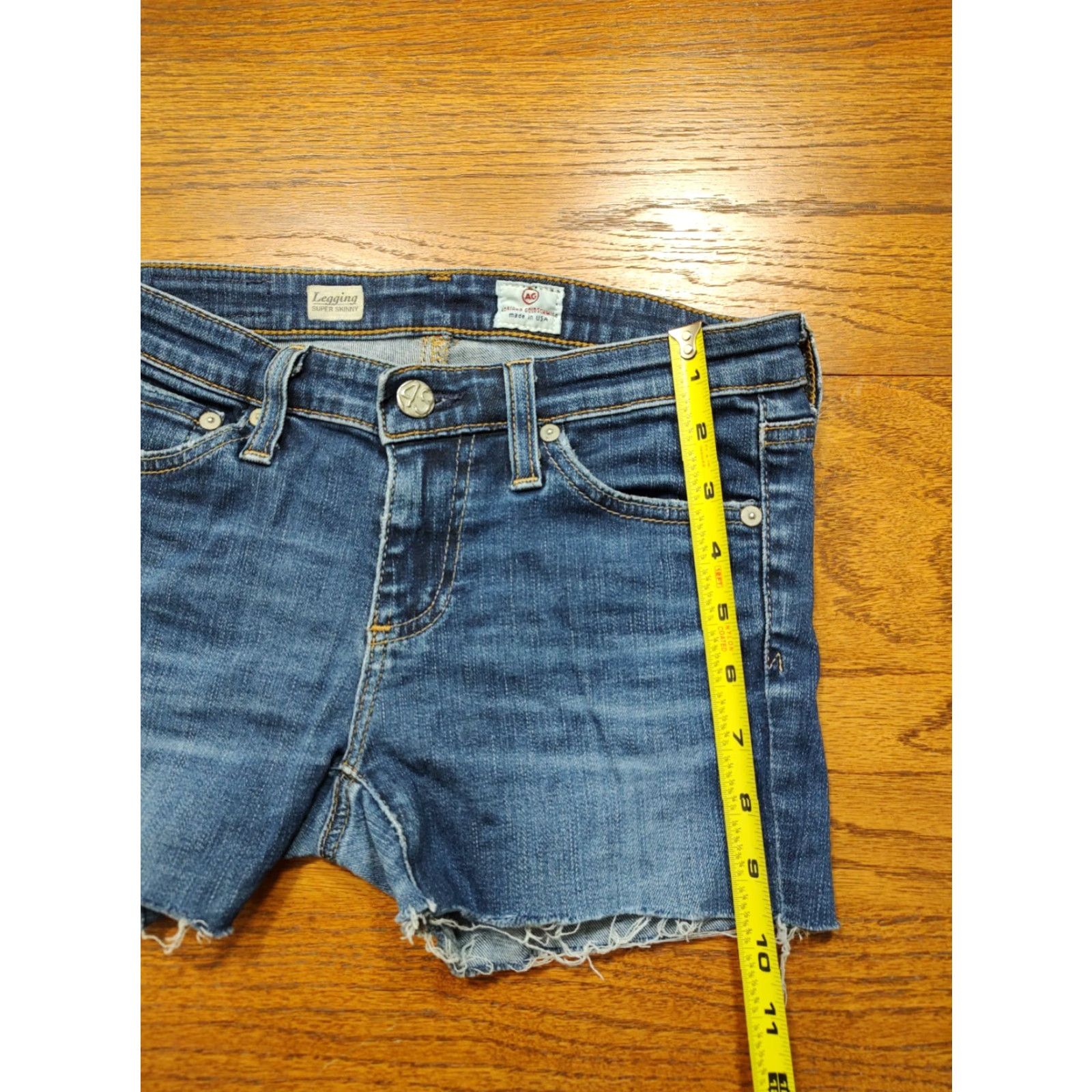 Denime AG Adriano Goldschmied Womens 25 Denim Cut Off Shorts Raw Hem Denim Streetwear 5-Pocket Regular Rise 7 in Blue Size 42" / US 20 - 6 Thumbnail