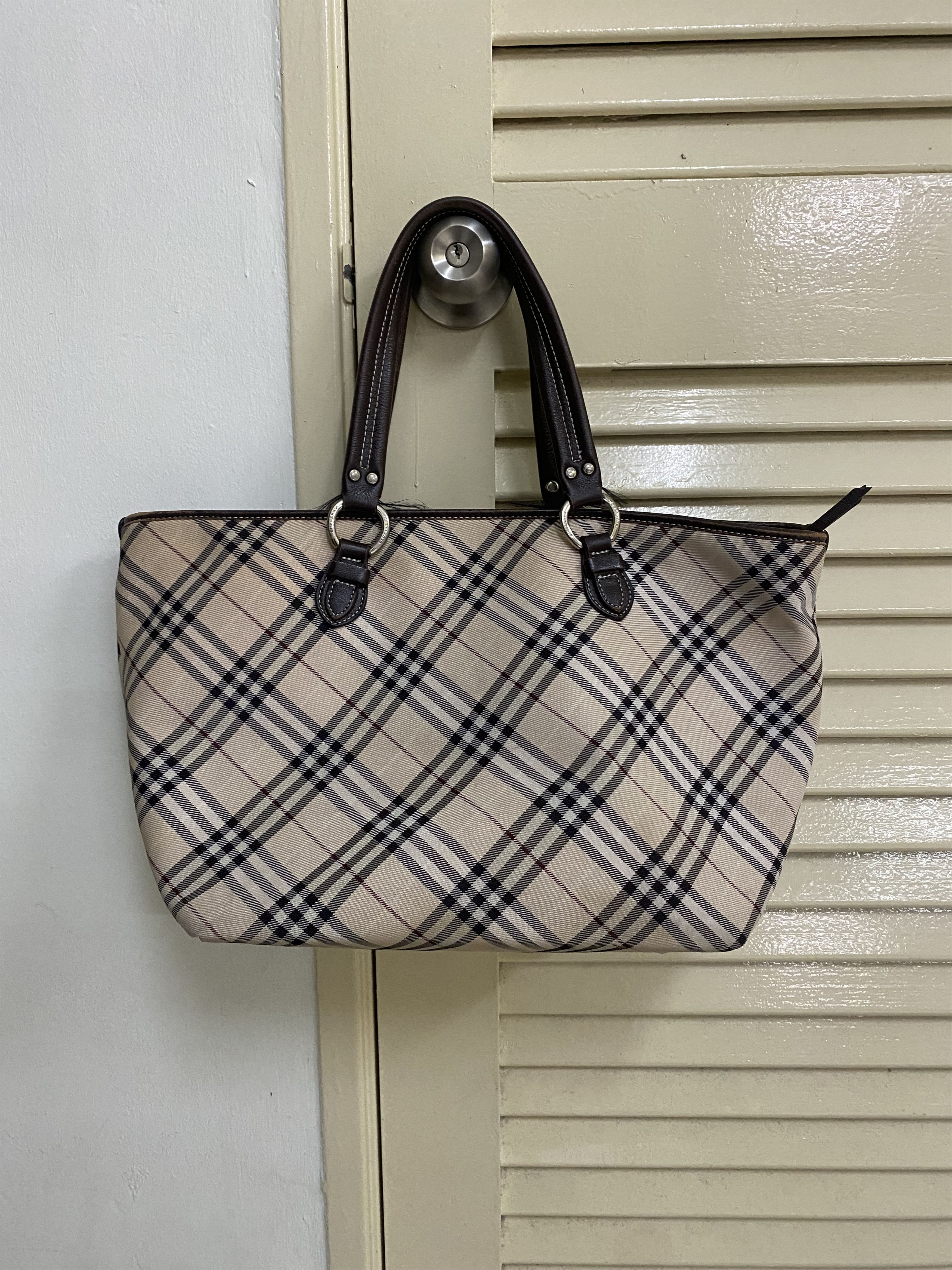 Burberry Burberry Nova Check Tote Bag Nylon Size ONE SIZE - 1 Thumbnail
