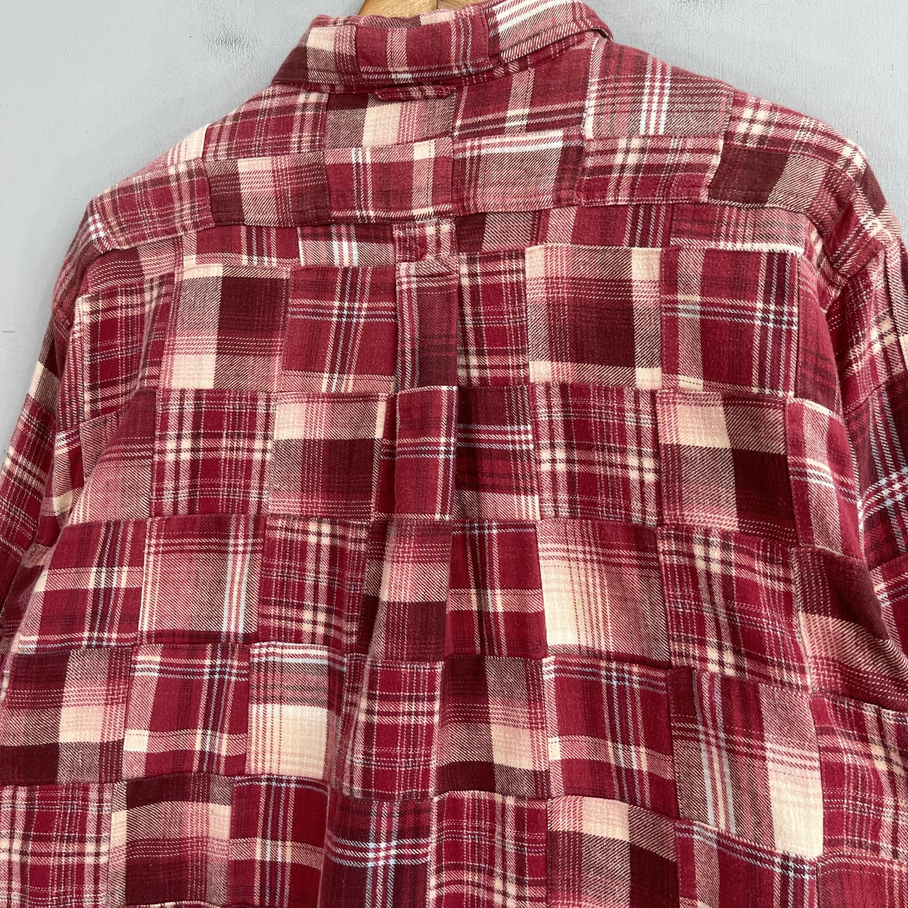 Eddie Bauer Vintage EDDIE BAUER Patchwork Red Tartan Rebuild Flannel Size US XL / EU 56 / 4 - 9 Thumbnail