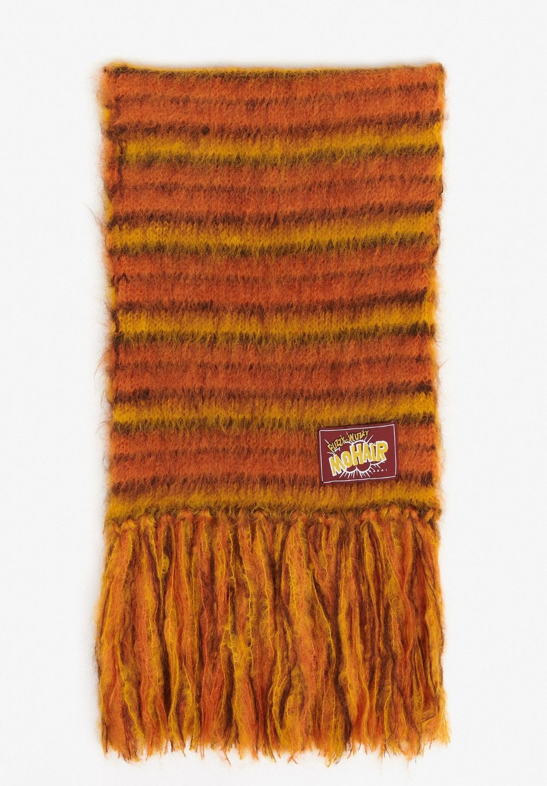 Last Item Marni Orange Striped Mohair Blend Scarf