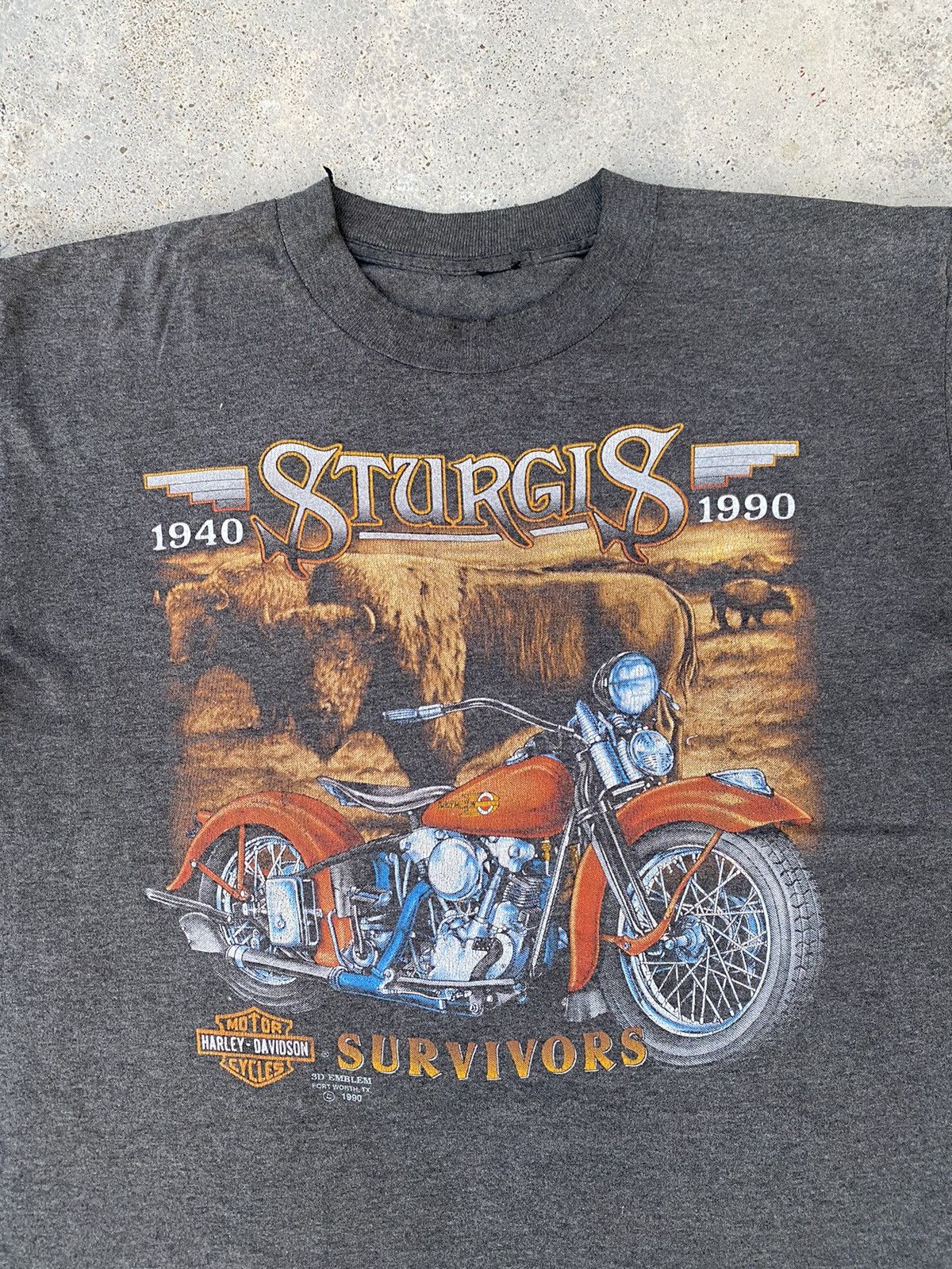 Harley Davidson Vintage 90s Harley Davidson 3D Emblem Sturgis Bison T-Shirt Size US M / EU 48-50 / 2 - 2 Thumbnail
