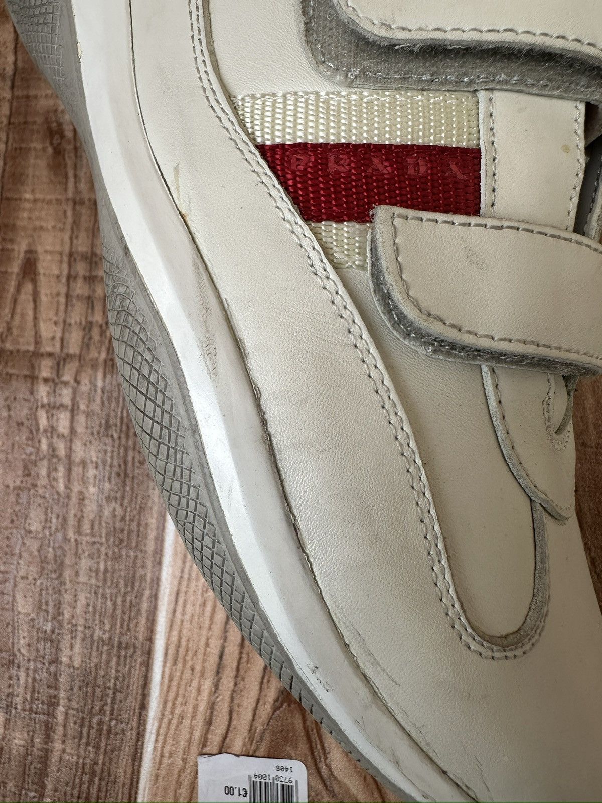 Prada Prada Americas Cup Velcro Straps Red Tab Leather Sneaks Size US 8.5 / EU 41-42 - 13 Thumbnail