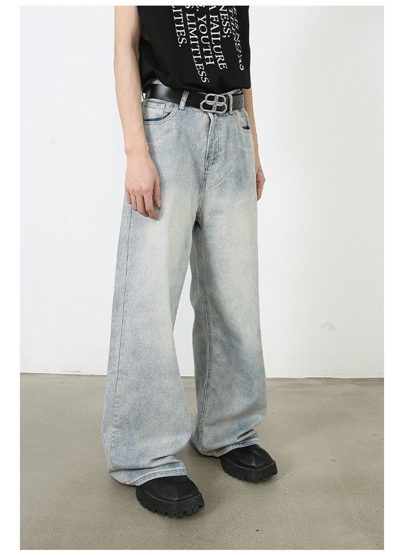 Japanese Brand American retro washed men's loose casual straight leg jeans Size US 32 / EU 48 - 4 Thumbnail