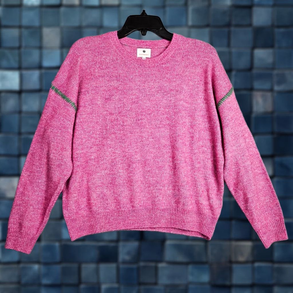 Vintage SUNDAY Pink Pullover Long Sleeve Sweater XS Womens Crew Neck Button Knit All Seasons Vintage? No Size XS / US 0-2 / IT 36-38 - 1 Thumbnail