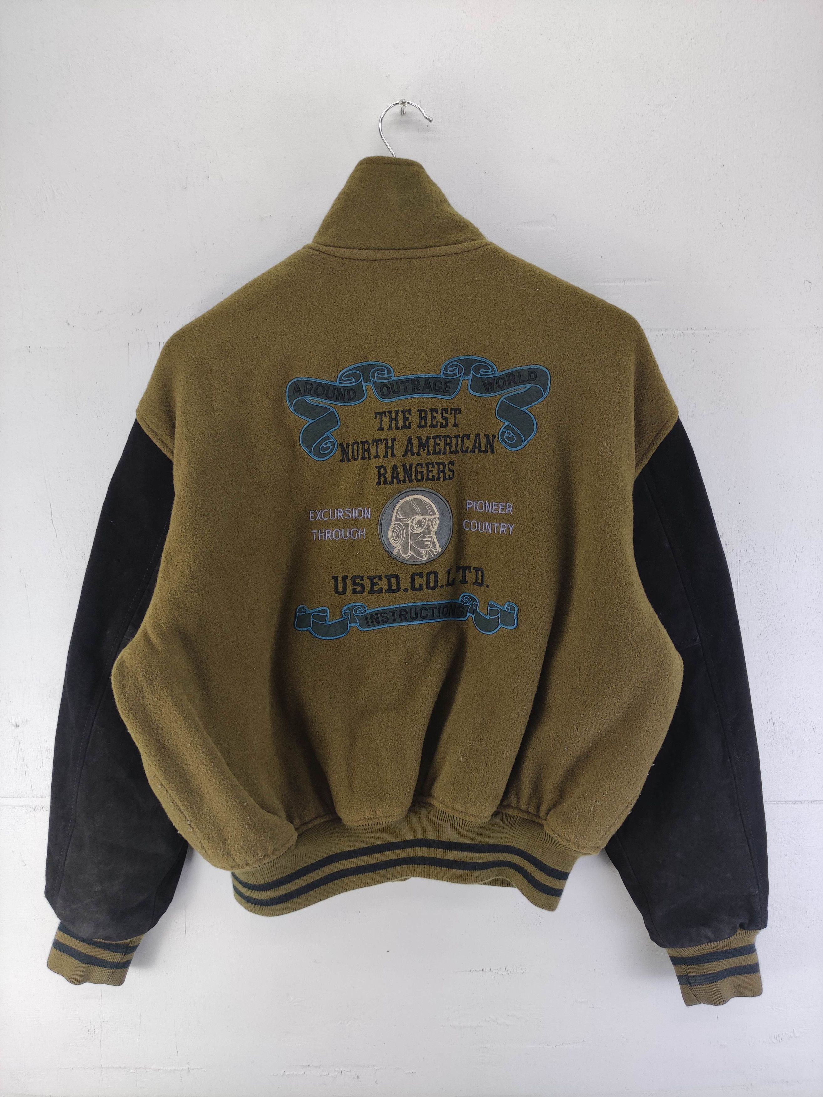 Vintage Varsity Wool Jacket Sleeve Leather Cow