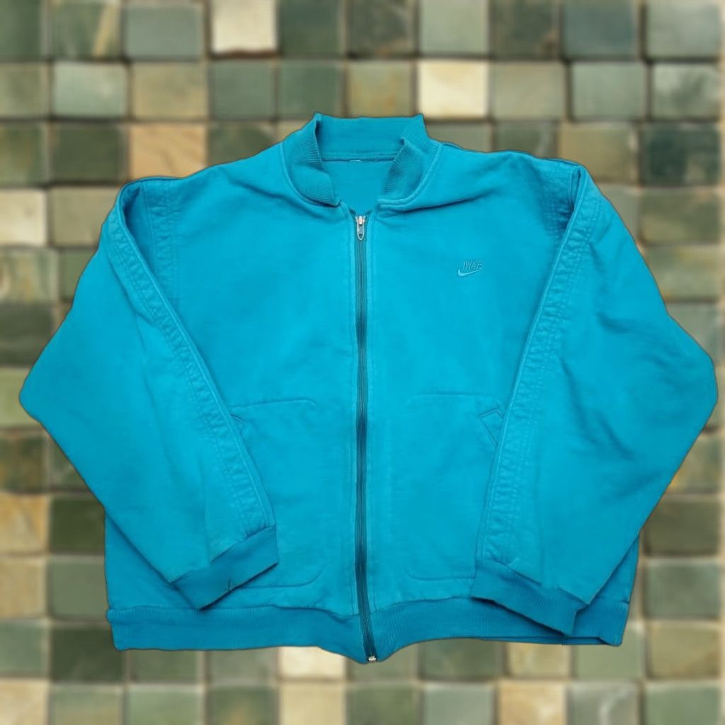 Nike VINTAGE Nike Jacket Womens M Turquoise Blue Full Zip 90s Retro Streetwear Nike Jacket Womens M Turquoise Blue Full Zip 90s Retro Streetwear Size M / US 6-8 / IT 42-44 - 1 Thumbnail