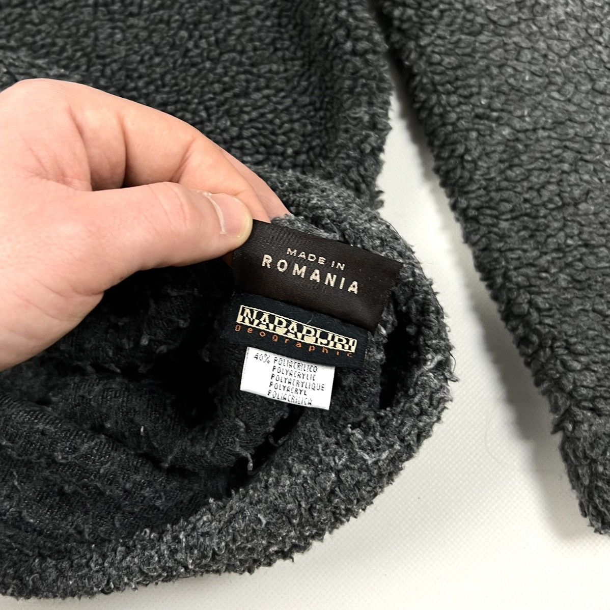 Napapijri × Vintage Vintage Napapijri Grey Casual 1/4 Zip Sherpa Jacket Size M Size US M / EU 48-50 / 2 - 13 Thumbnail