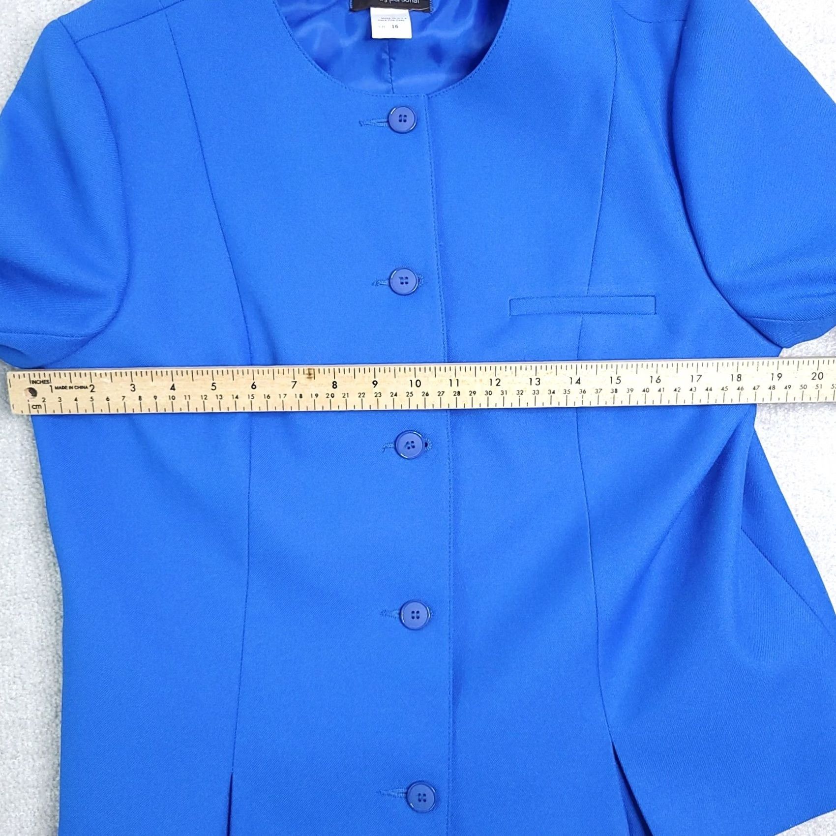 Vintage VINTAGE Haberdashery By Personal 5 Button Blue Blazer Jacket Women's 16 USA Made Jacket Blazer Women 16 Blue USA 80s 90s Classic Mens Womens Girls Size XXL / US 16-18 / IT 52-54 - 4 Thumbnail