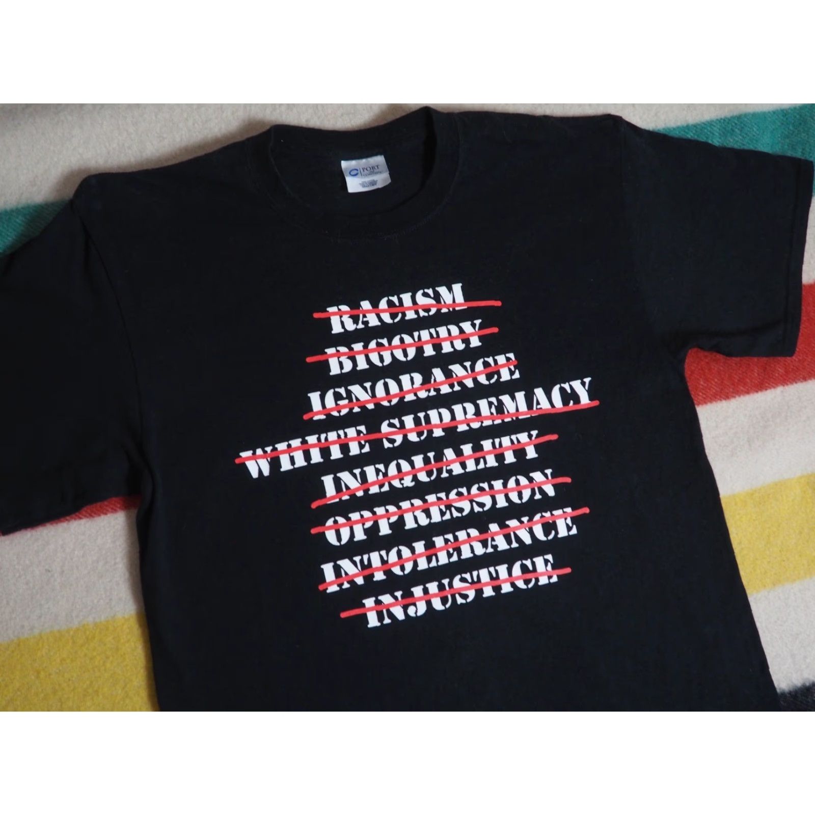 Port & Company VTG Port & Company T-Shirt Shirt Mens L Black Crew Neck Short Sleeve Graphic Print Art 20.5" Pit to Pit 28" Length Size US L / EU 52-54 / 3 - 2 Thumbnail