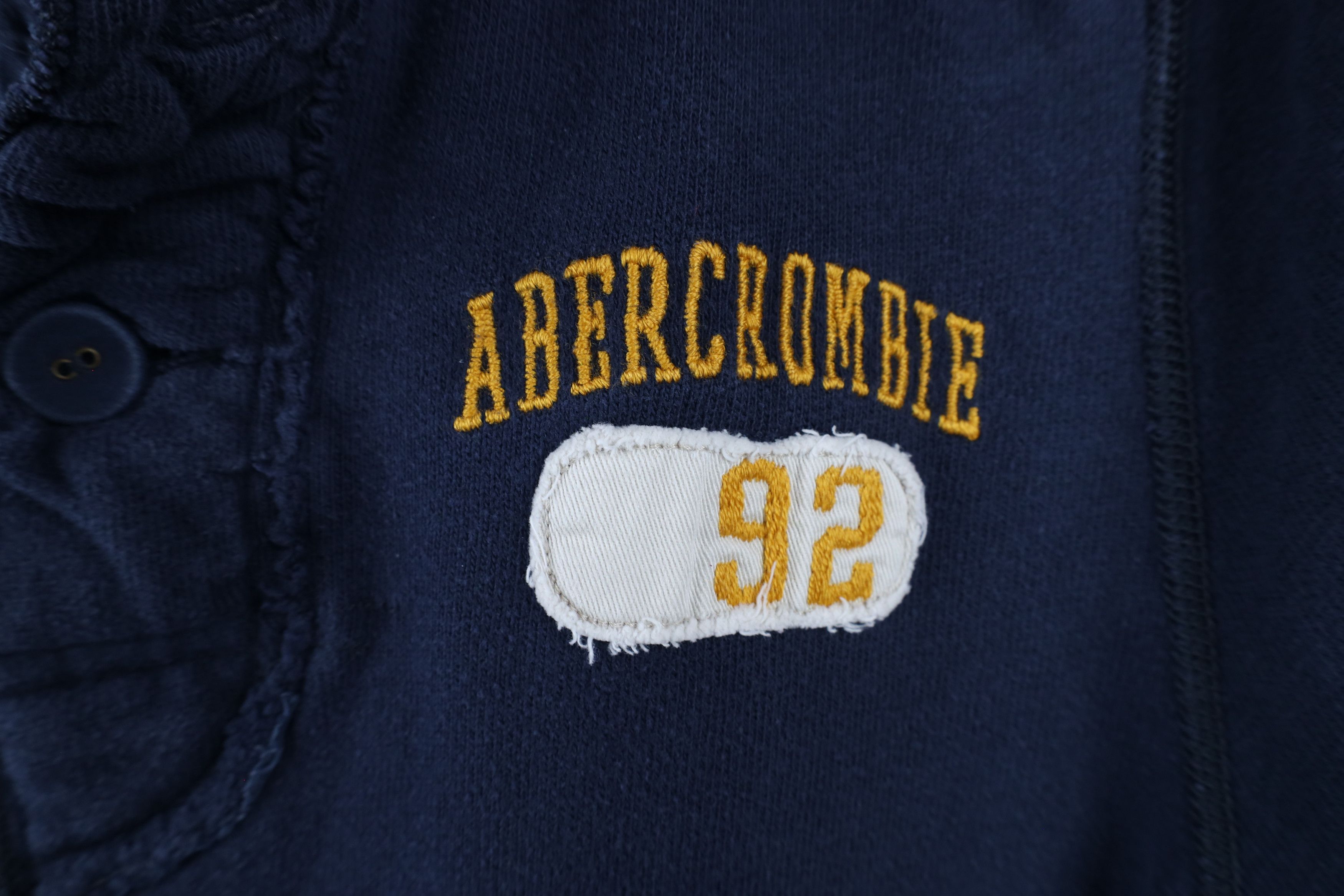 Abercrombie & Fitch × Vintage Vintage 90s Y2K Abercrombie & Fitch Knit Henley T-Shirt Blue Size US L / EU 52-54 / 3 - 4 Thumbnail
