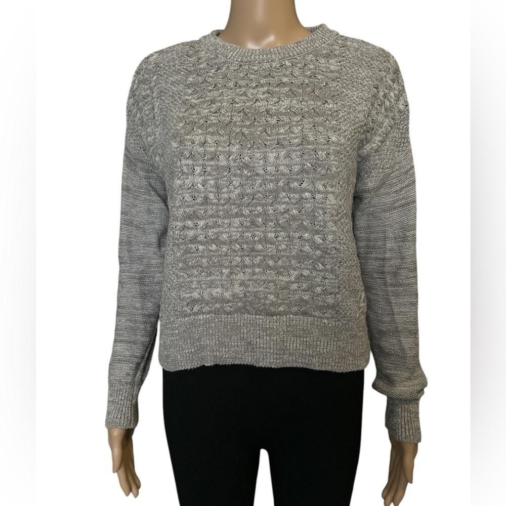 Designer Mossimo Grey Cable Knit Sweater - Size Medium Size M / US 6-8 / IT 42-44 - 1 Thumbnail