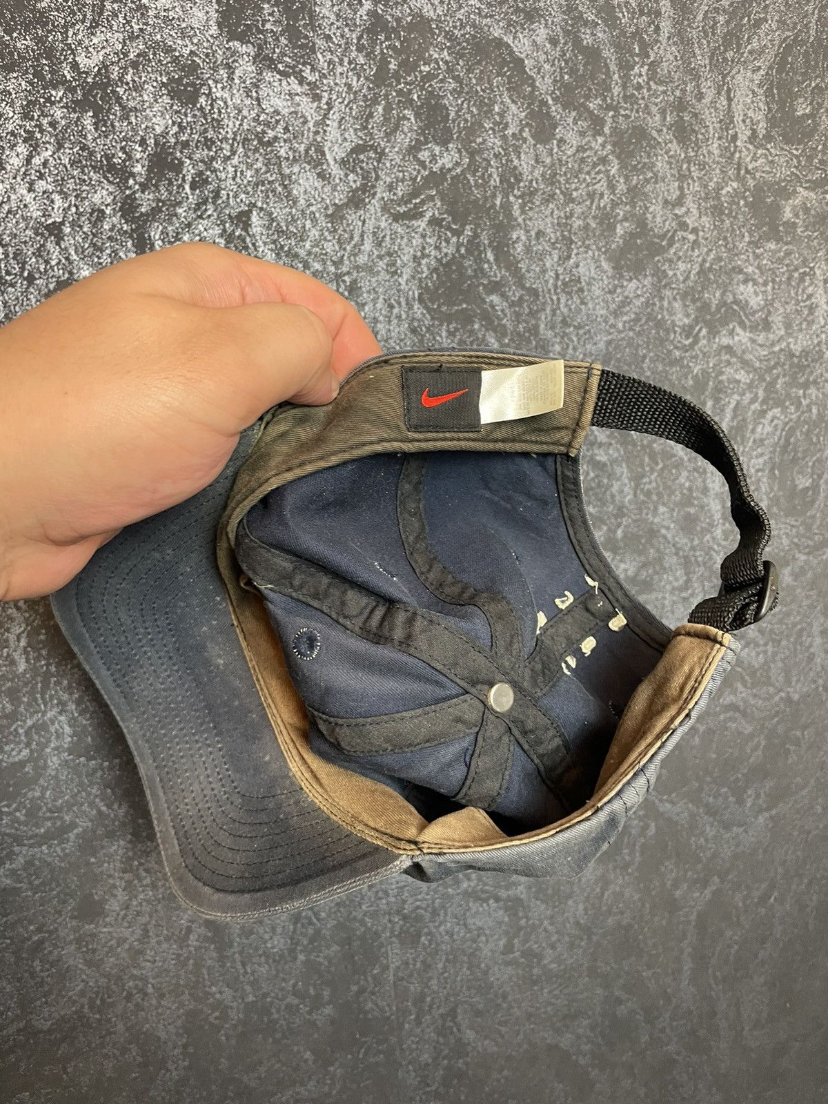 Nike Vintage 90s distressed cap nike center swoosh Y2K Size ONE SIZE - 3 Thumbnail
