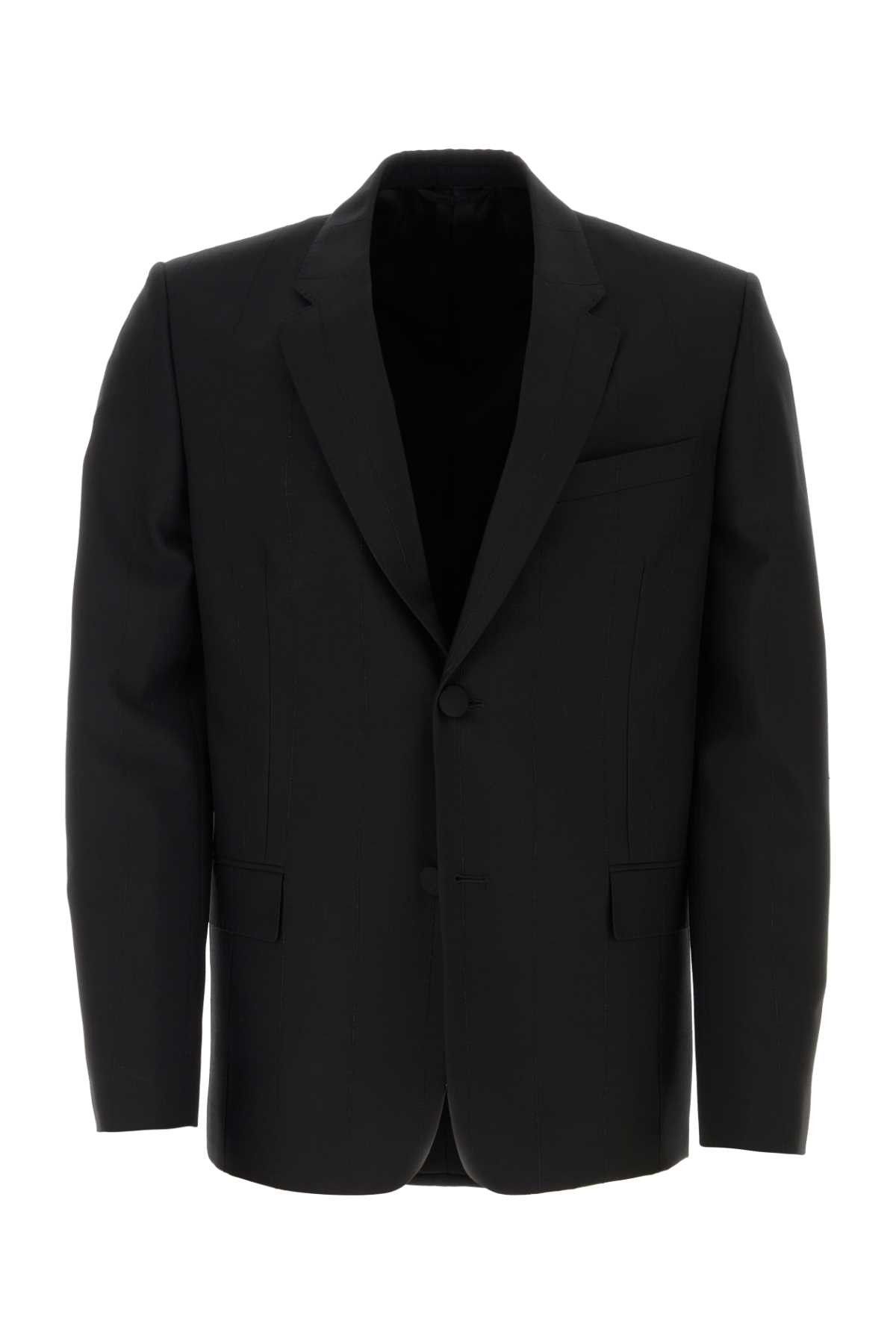 Givenchy Black Stretch Wool Blend Blazer Size US XL / EU 56 / 4 - 1 Thumbnail