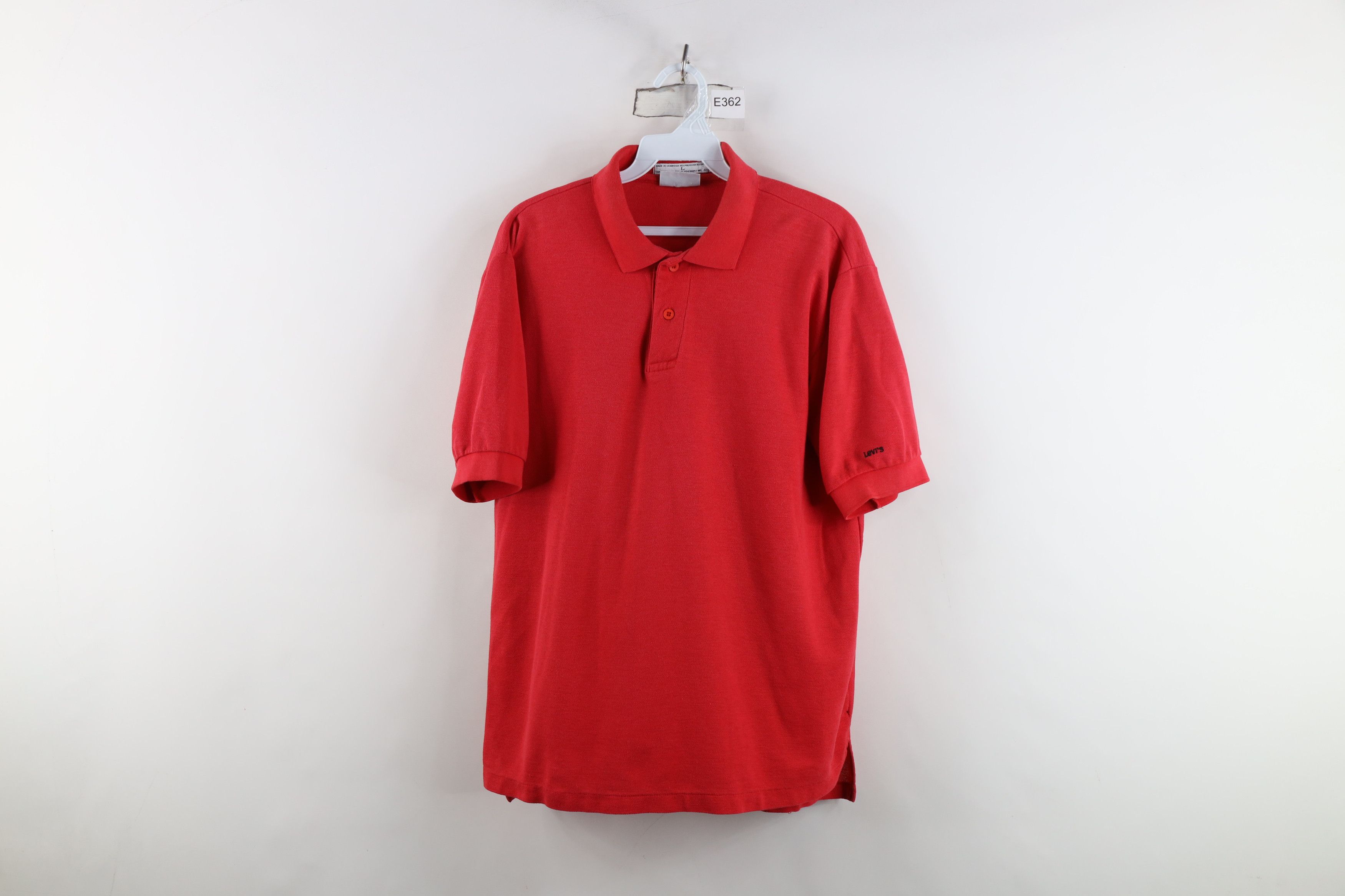 Levi's Vintage 80s Levis Spell Out Short Sleeve Golf Polo Shirt Red Size US L / EU 52-54 / 3 - 1 Thumbnail