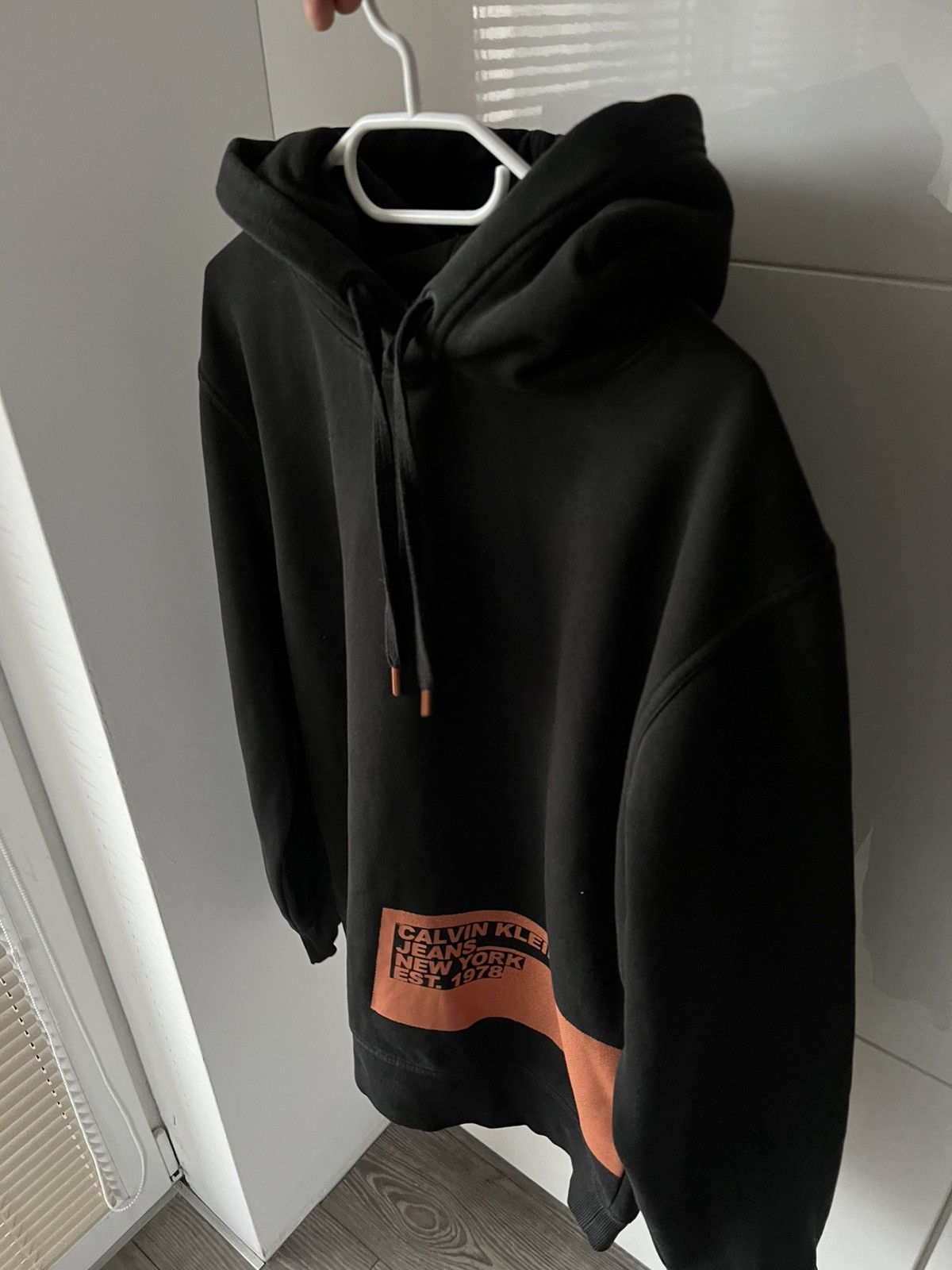 Calvin Klein Calvin Klein Jeans Box Patch Printed Logo Black Mens Hoodie Size US XL / EU 56 / 4 - 5 Thumbnail