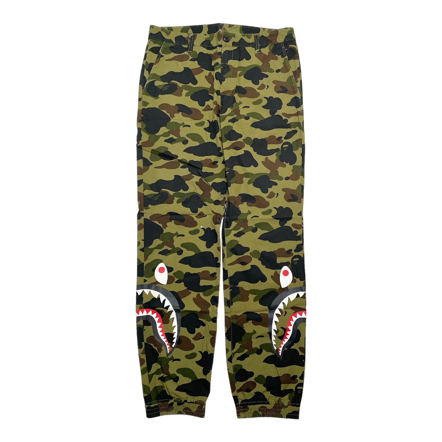 image of Bape 1St Camo Side Shark Track Pants Green, Men's (Size 38)