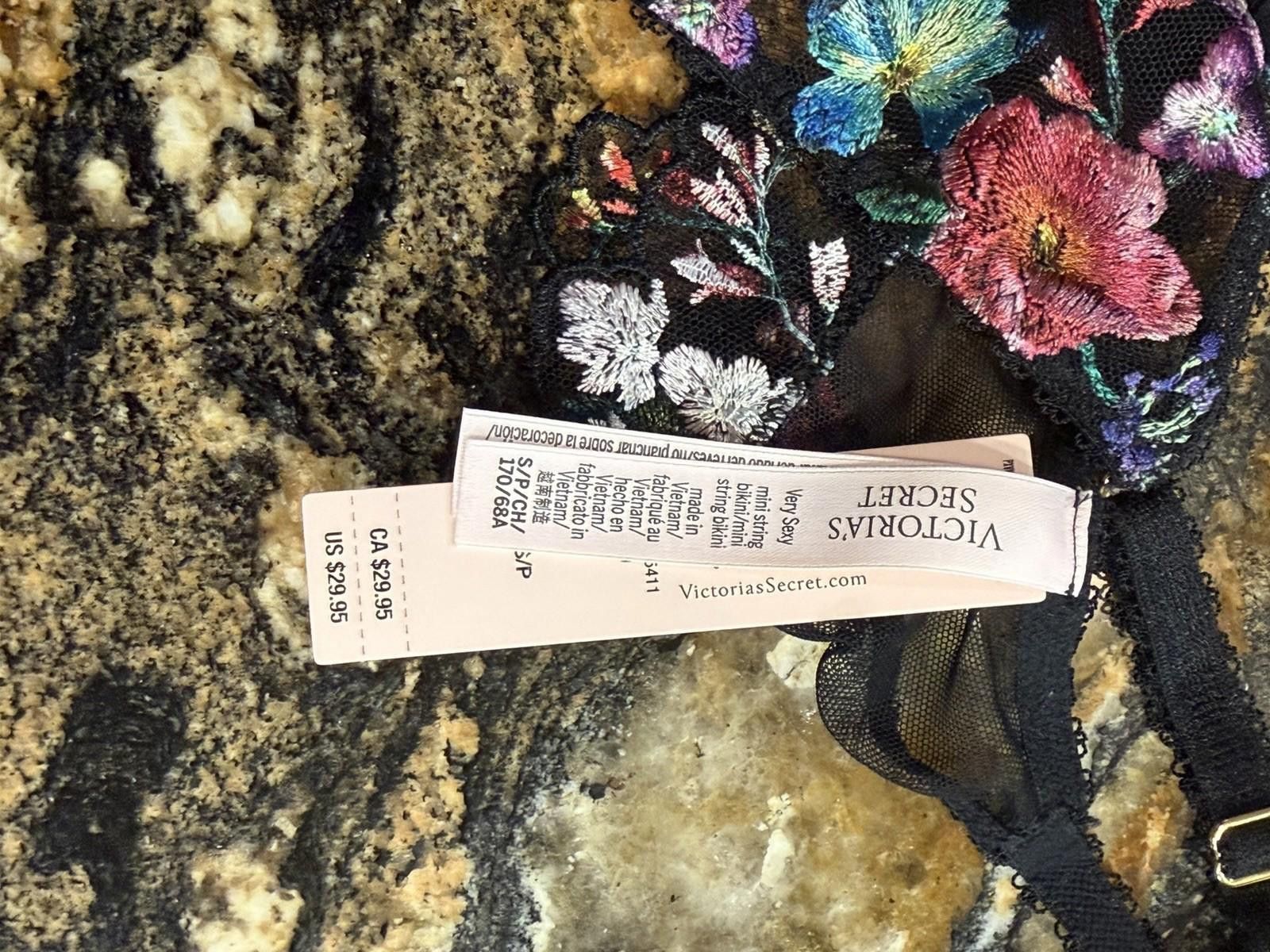 Other VICTORIA'S SECRET VERY SEXY String Bikini Panty S Floral NWT Size ONE SIZE - 4 Thumbnail