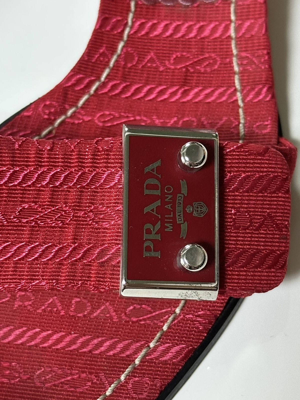 Prada PRADA Nylon Logo Sandals Size US 5 / IT 35 - 7 Thumbnail
