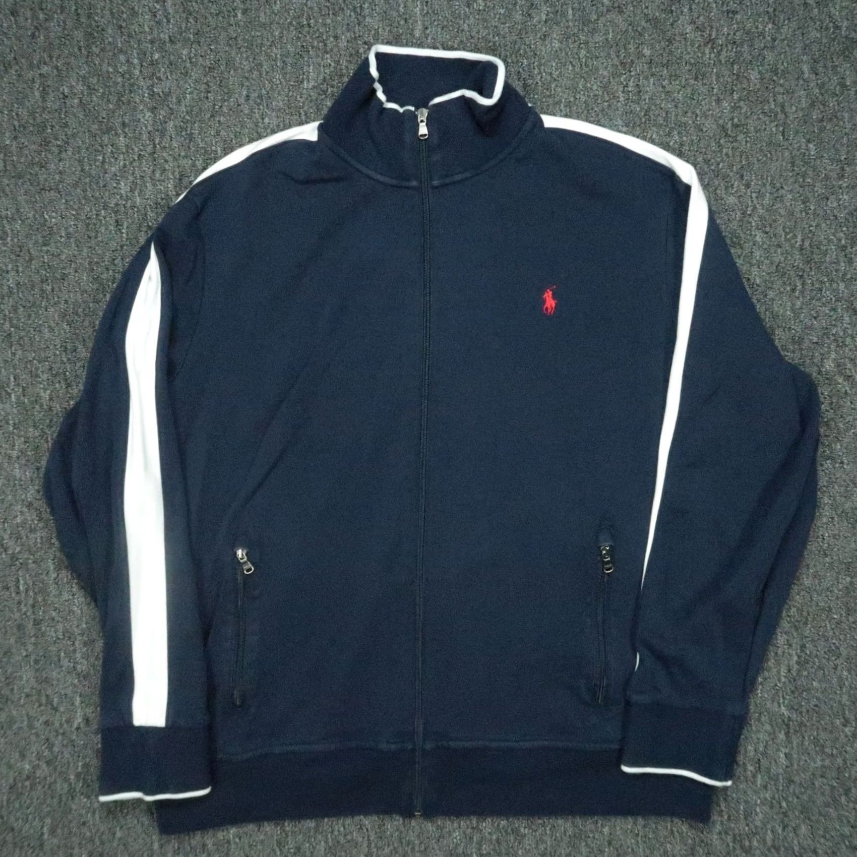 Polo Ralph Lauren Polo Ralph Lauren Jacket Mens XL Blue White Full Zip Pockets Bomber Sweat Stadium Casual Workwear Size US XL / EU 56 / 4 - 2 Thumbnail