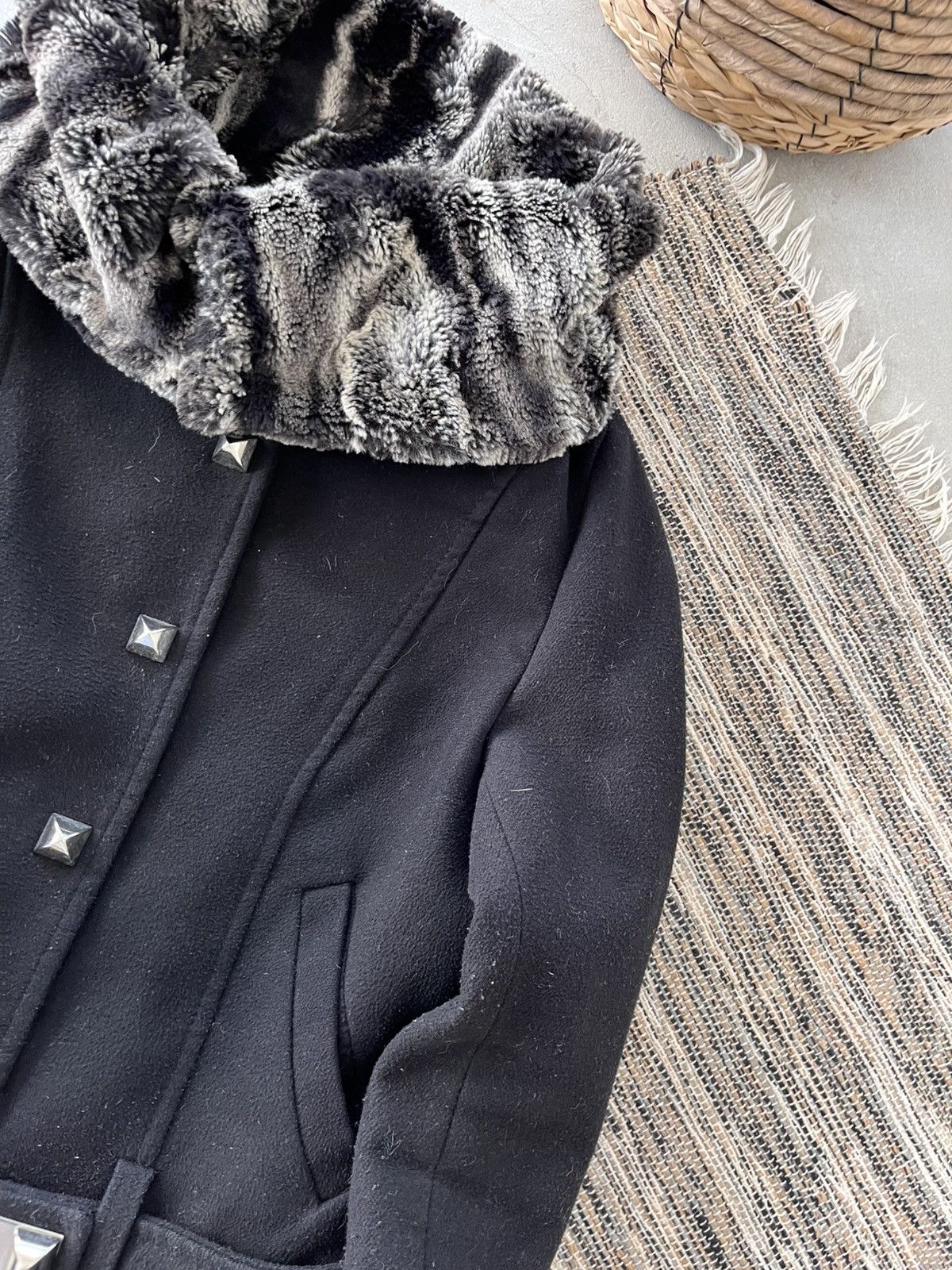 Philipp Plein Vintage Philipp Plein Wool Jacket Fur Collar Gothic Luxury Size M / US 6-8 / IT 42-44 - 6 Thumbnail