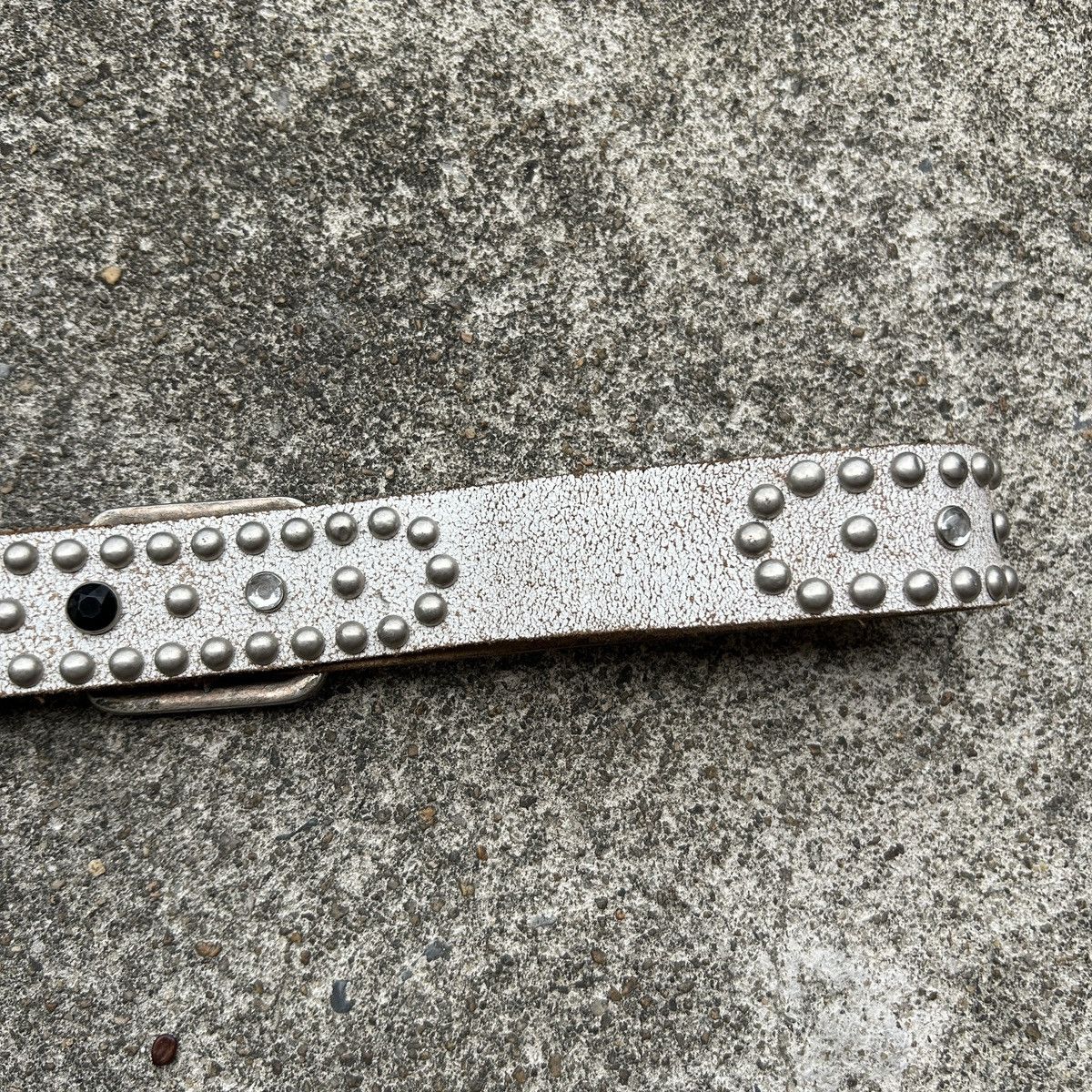 Vintage Vintage studded leather belt white (Kapital Style) Size ONE SIZE - 8 Thumbnail