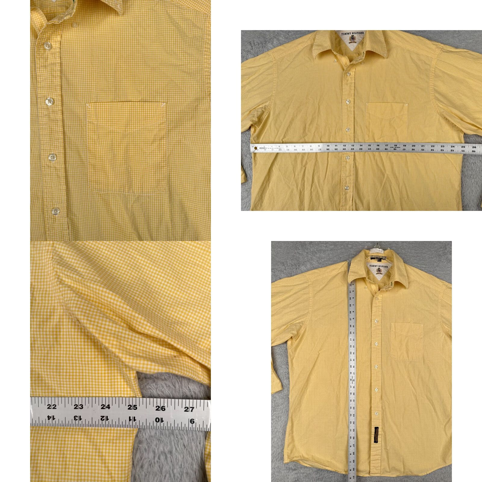 Tommy Hilfiger Tommy Hilfiger Shirt Men XL Yellow Plaid 100% Cotton Long Sleeve Pocket Button-Up Fashion Colorful 34-35 Size US XL / EU 56 / 4 - 8 Thumbnail