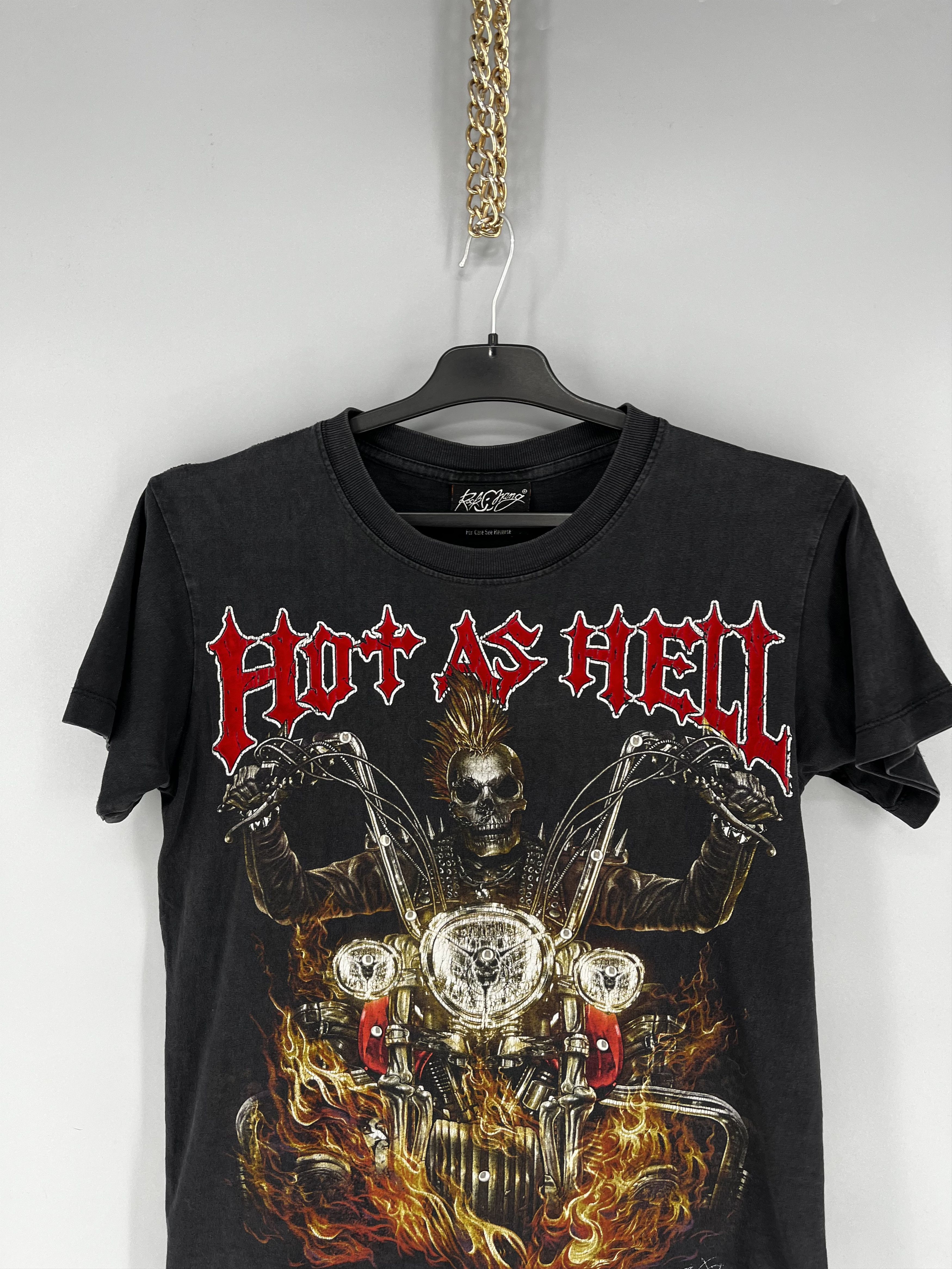 Band Tees Rock Chang Hot as Hell Vintage Skull Ghost Rider Tee Size US S / EU 44-46 / 1 - 6 Thumbnail