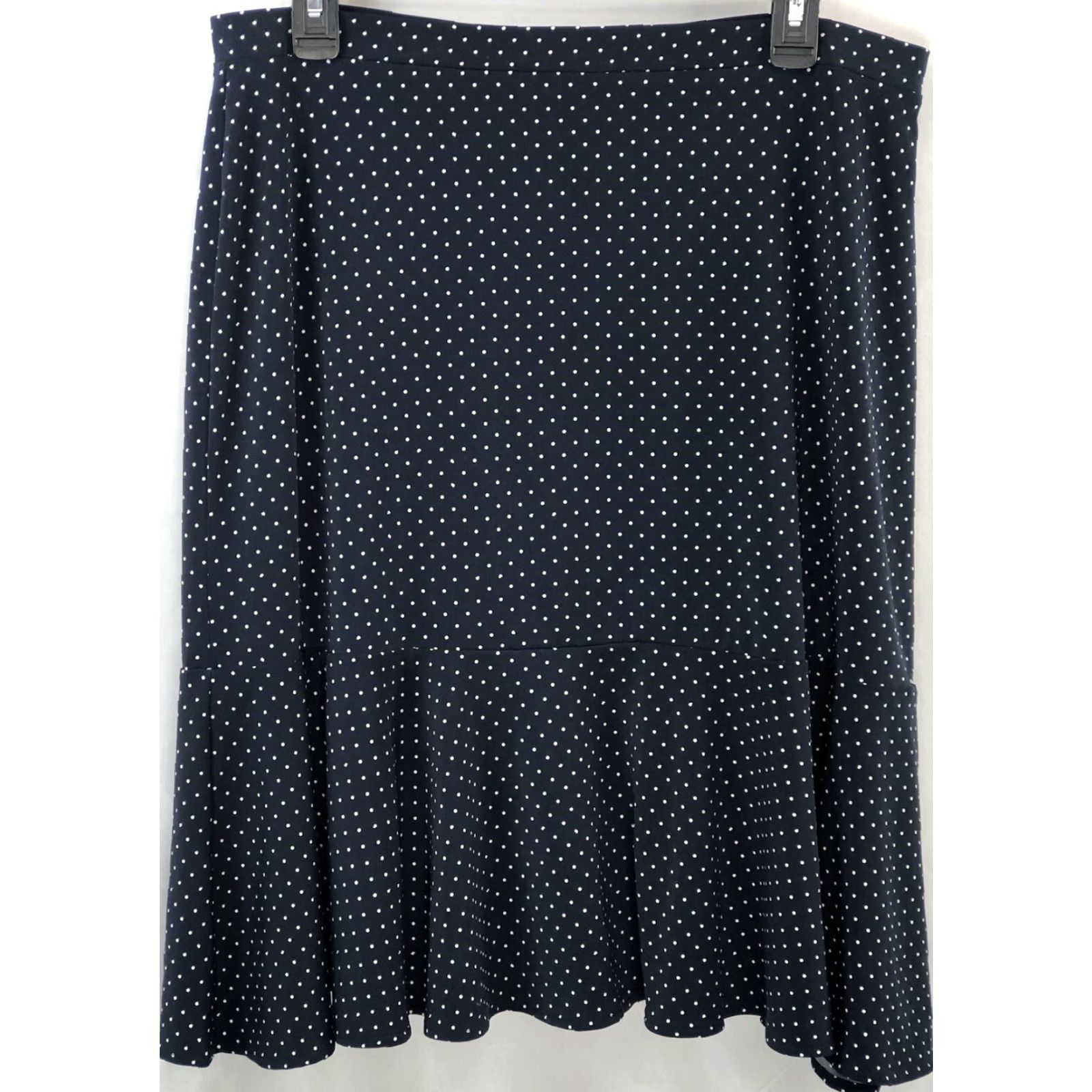 George VINTAGE? George Fit & Flare Skirt L Blue Polka Dot Knee Length 34"W Pin Up Cyber Office Size 36" / US 14 / IT 50 - 2 Thumbnail