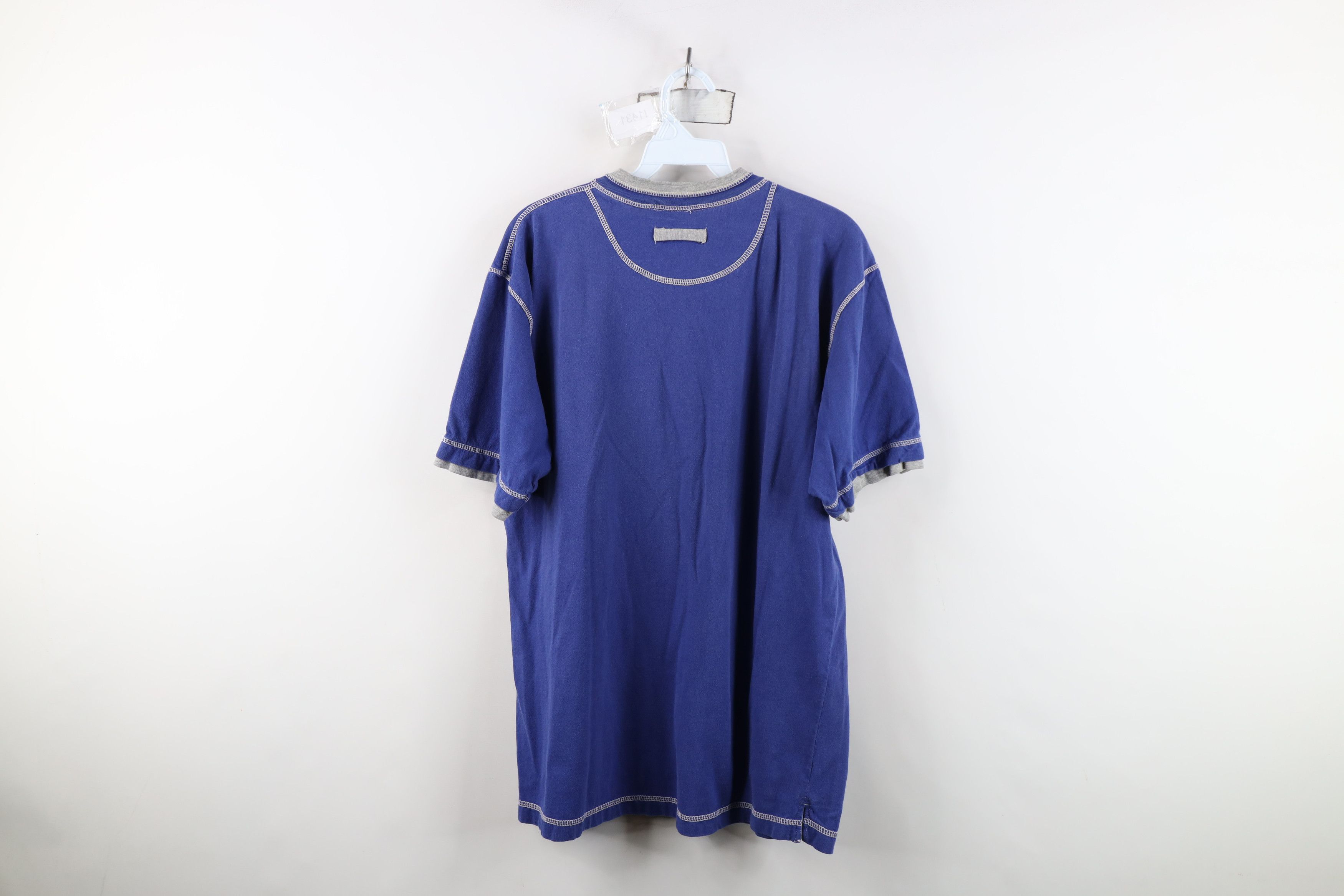 Vintage Vintage 90s MLB Baseball Faded Layered Henley T-Shirt Blue Size US L / EU 52-54 / 3 - 13 Thumbnail