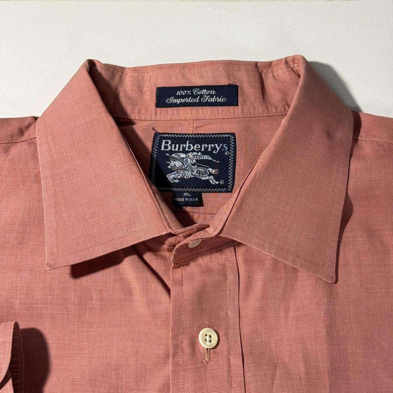 Burberry Vintage Burberrys London Mens XL Salmon Heritage Made in USA Size US XL / EU 56 / 4 - 5 Thumbnail