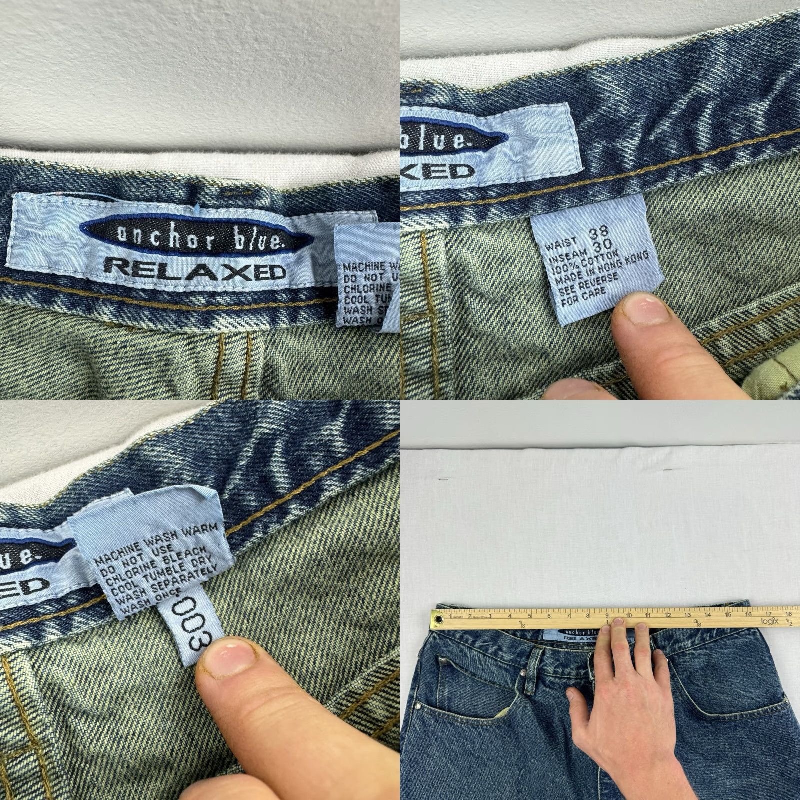 Anchor Blue VINTAGE Anchor Blue Jeans Relaxed Men 38x30 Blue Grunge 90s Y2K Hip Hop Skater Punk Size US 38 / EU 54 - 8 Thumbnail