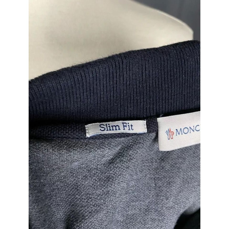 Moncler Moncler Maglia Men's Gray Collared Polo Longsleeve Sweater S Size US M / EU 48-50 / 2 - 13 Thumbnail