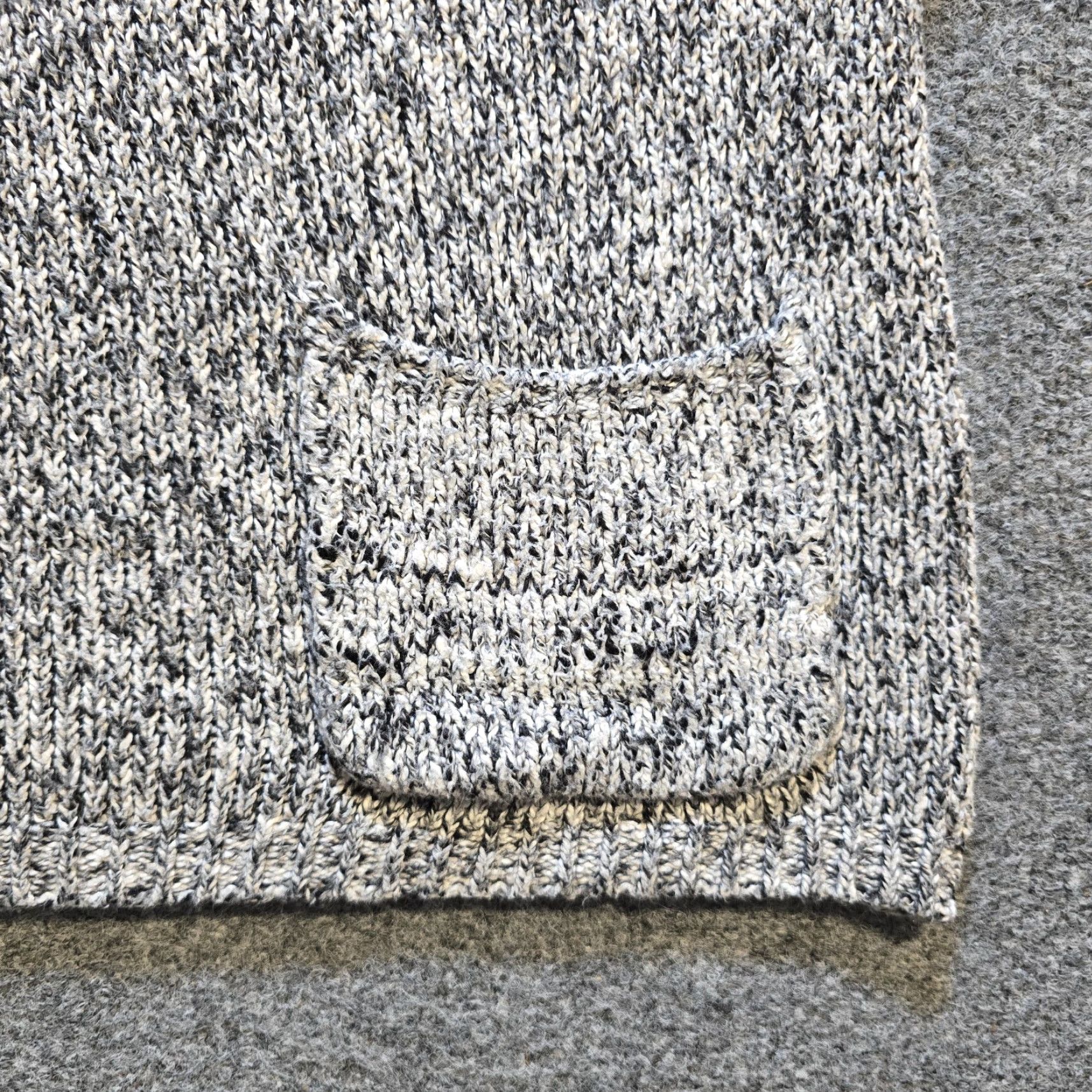 Vintage Lulu B Sweater Womens Small Gray Textured Knit Round Neck Pocket Casual Basic Size S / US 4 / IT 40 - 5 Thumbnail