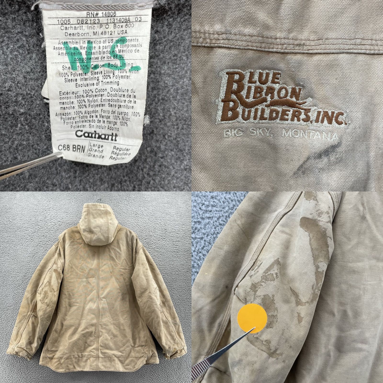Carhartt VINTAGE Carhartt C68 Jacket Large Brown Duck Hooded Ridge Coat Workwear Outdoor Size US L / EU 52-54 / 3 - 8 Thumbnail