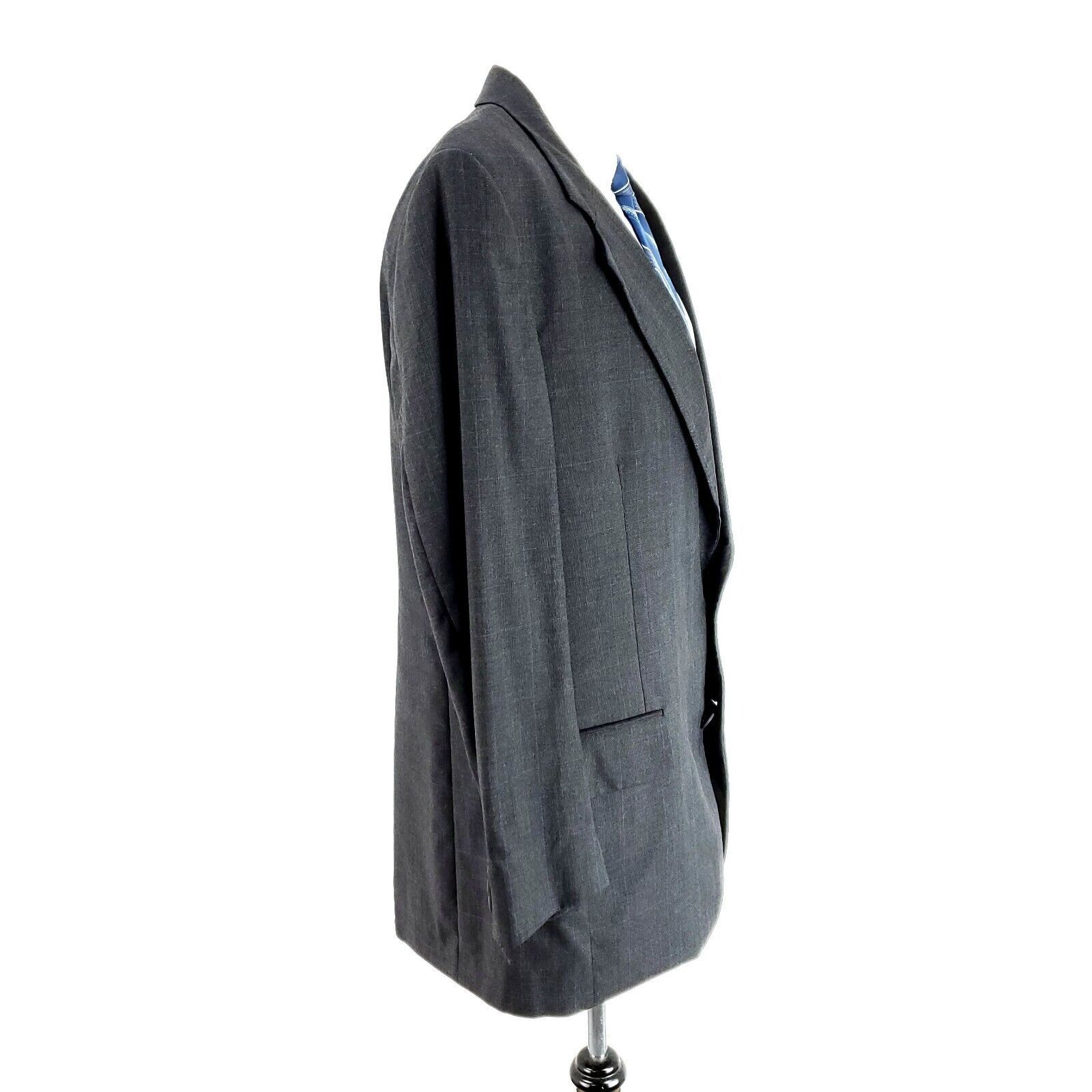 Jos. A. Bank Jos A Bank Gordon Wool 2 Button Blazer 42L Gray Plaid W/ Blu Size 42L - 6 Thumbnail