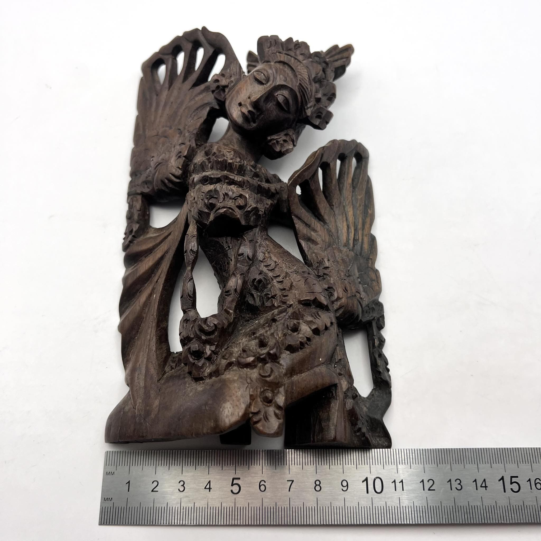 Handmade Antique Balinese Asian Hindu Saraswati Hand Carved Figure Size ONE SIZE - 4 Thumbnail