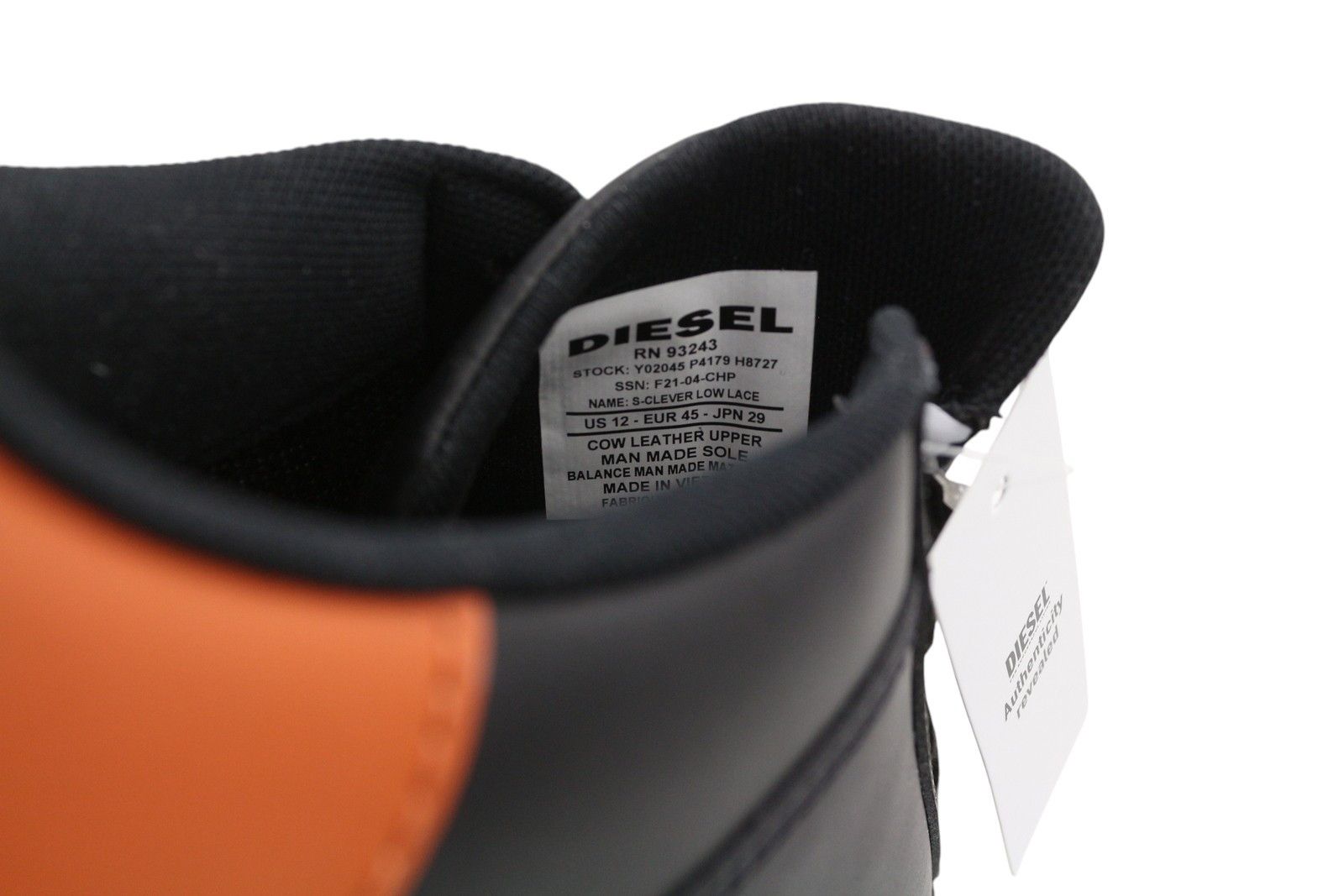 Diesel S-CLEVER LOW LACE EU45 Black Cow Leather 41554 Size US 12 / EU 45 - 9 Thumbnail