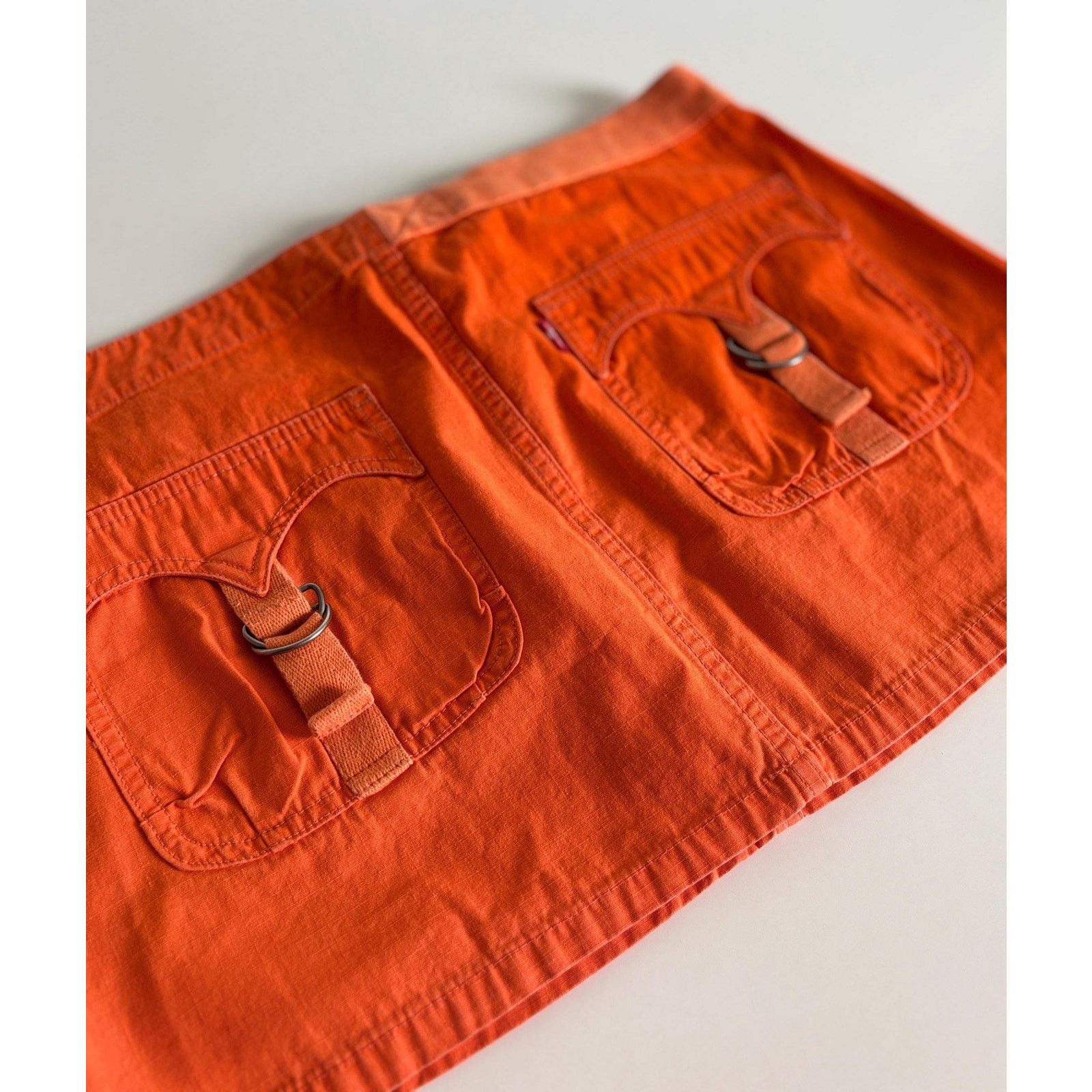 Levi's × Levi's Vintage Clothing Levi’s Red Tab Mini Skirt Y2K Orange D-Ring Pocket Utility M Size 28" / US 6 / IT 42 - 4 Thumbnail
