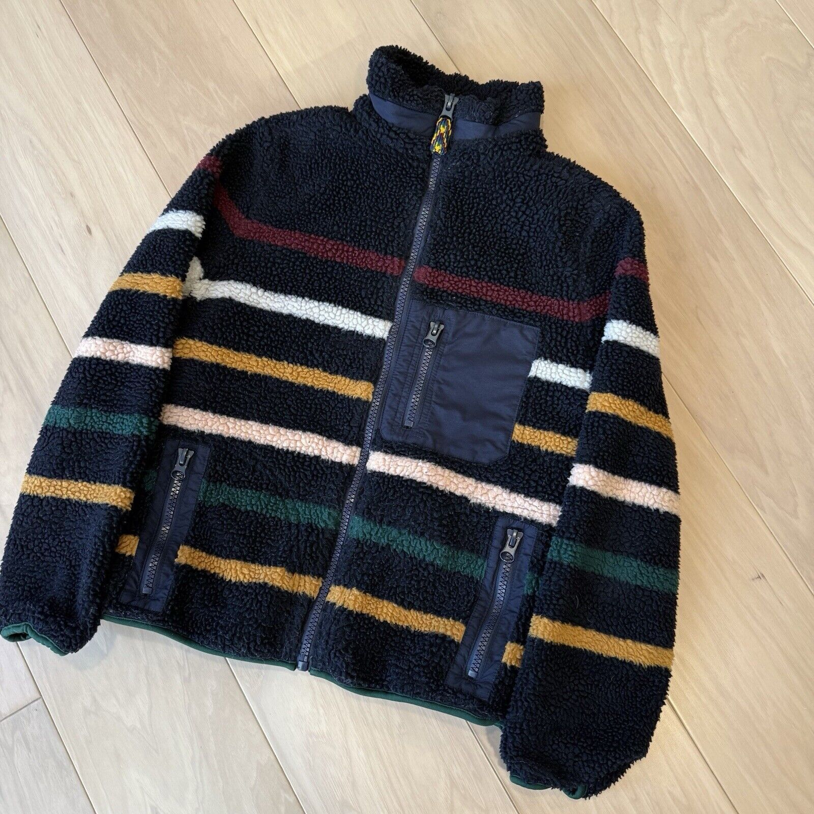 Faherty Faherty Dream Fleece Jacket Women's S Navy Striped Sherpa Size S / US 4 / IT 40 - 10 Thumbnail