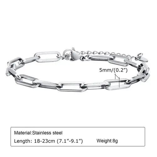 Other 5mm Adjustable Paperclip Chain Bracelet Size ONE SIZE - 3 Thumbnail