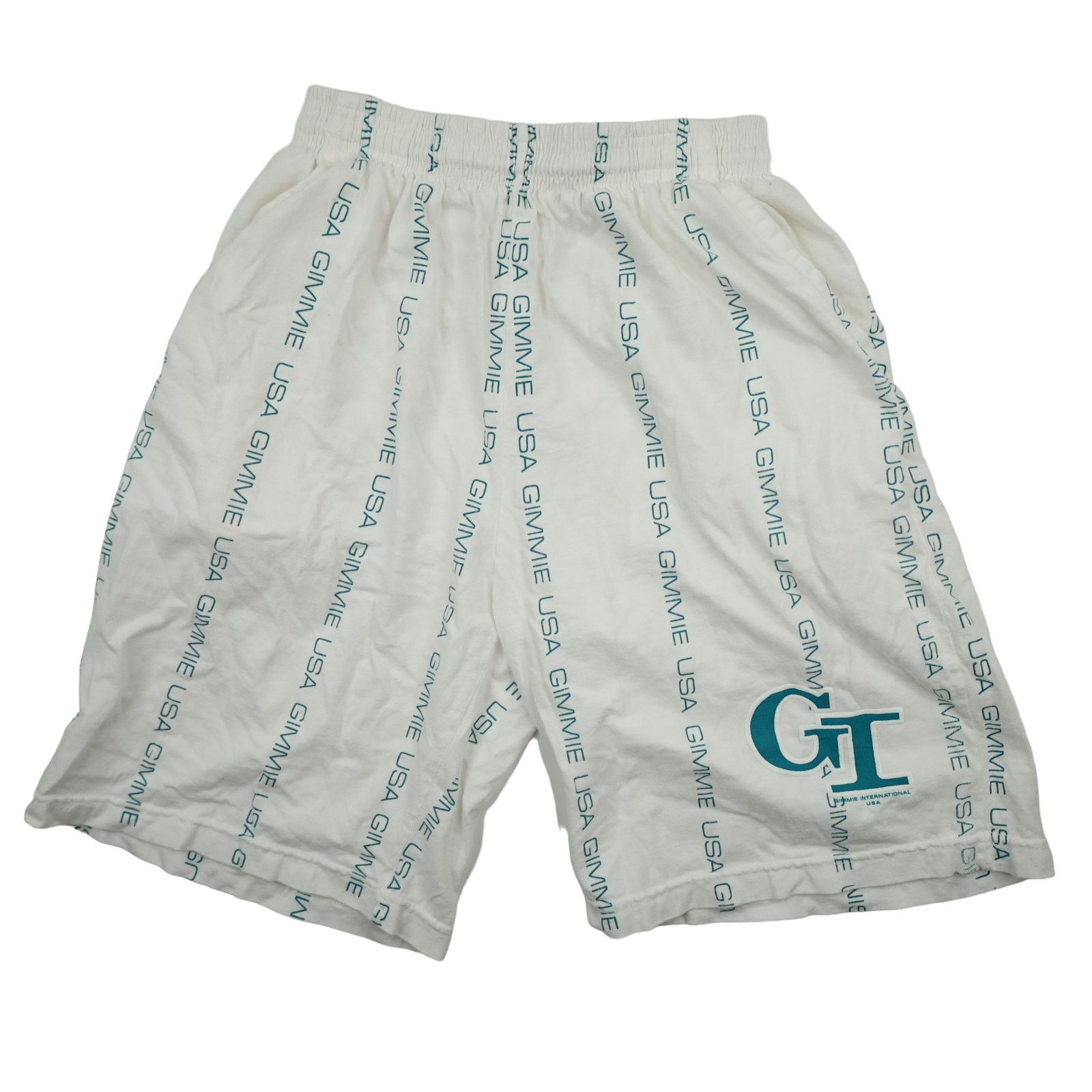 Vintage Vintage Gimmie USA Vertical Repeat Spellout Shorts Size US 28 / EU 44 - 1 Thumbnail