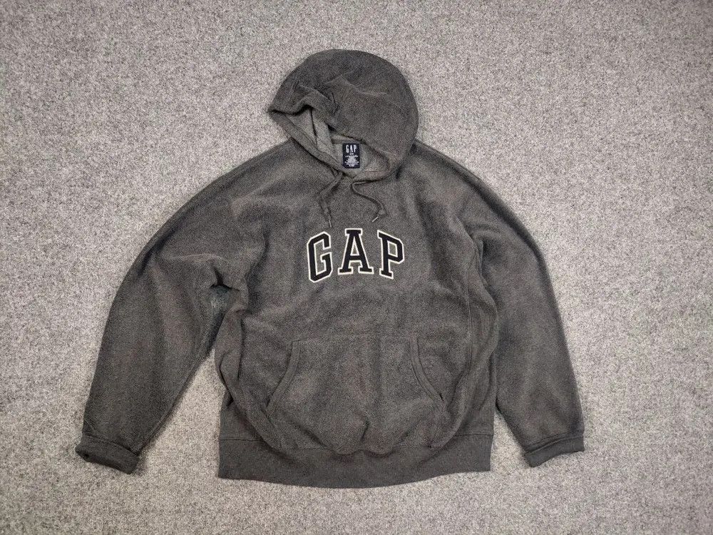 Gap Vintage 90's Gap Usa Dark Gray Fleece Center Logo Hoodie Size US M / EU 48-50 / 2 - 5 Thumbnail