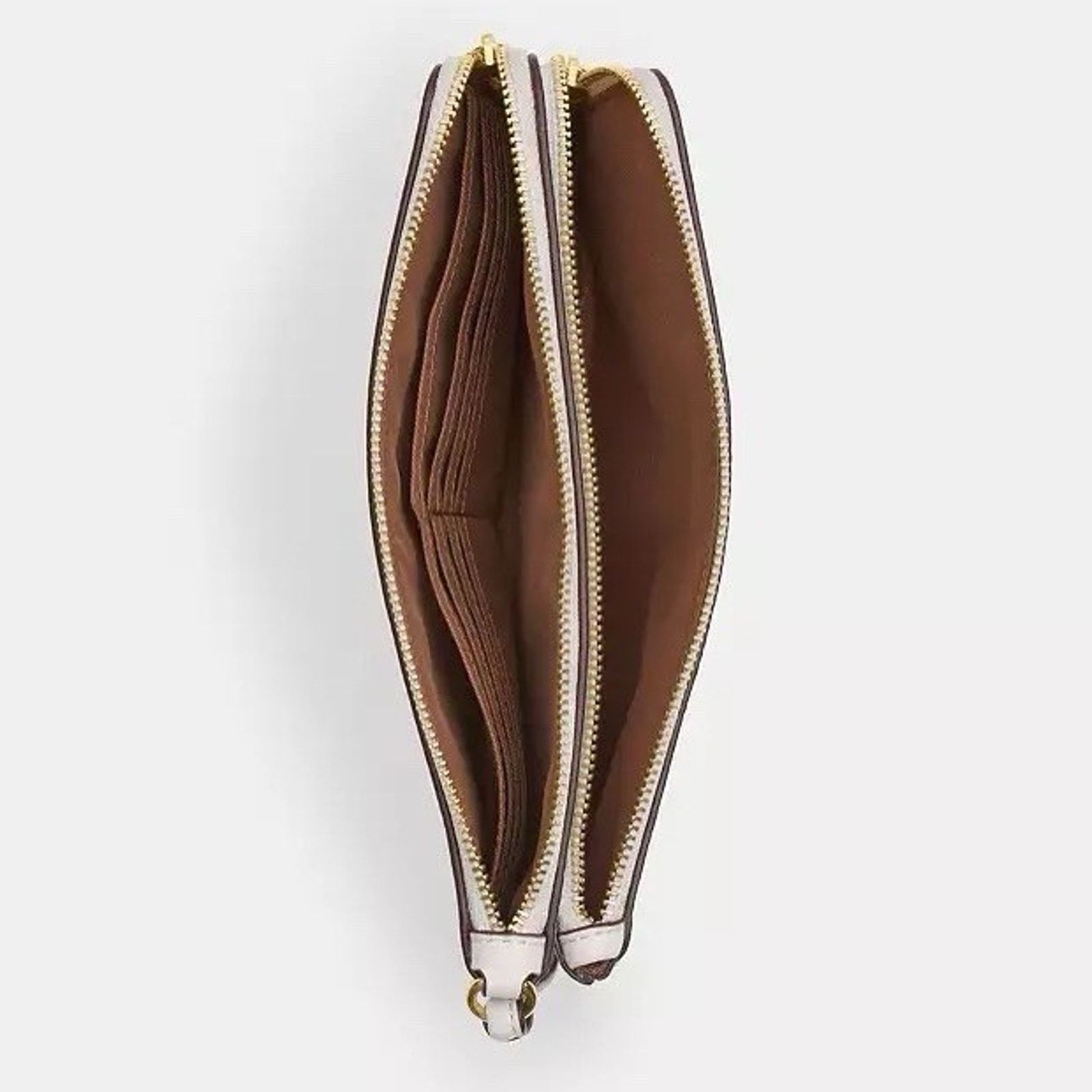 Coach NWT Coach Double Zip Wallet Wristlet Canvas Sand/Chalk CX161 Size ONE SIZE - 6 Thumbnail